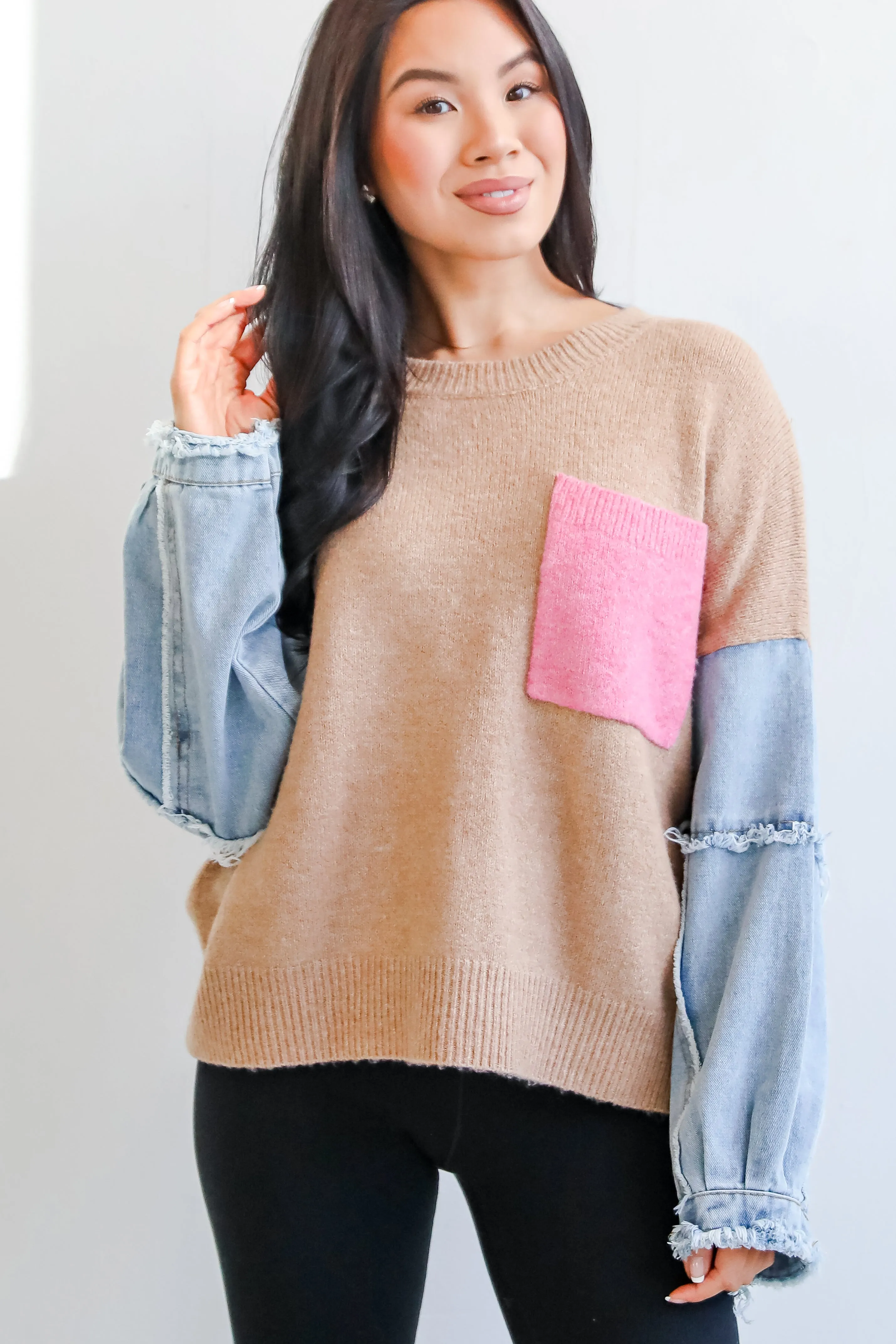 FINAL SALE - Exceptional Status Contrast Color Block Sweater