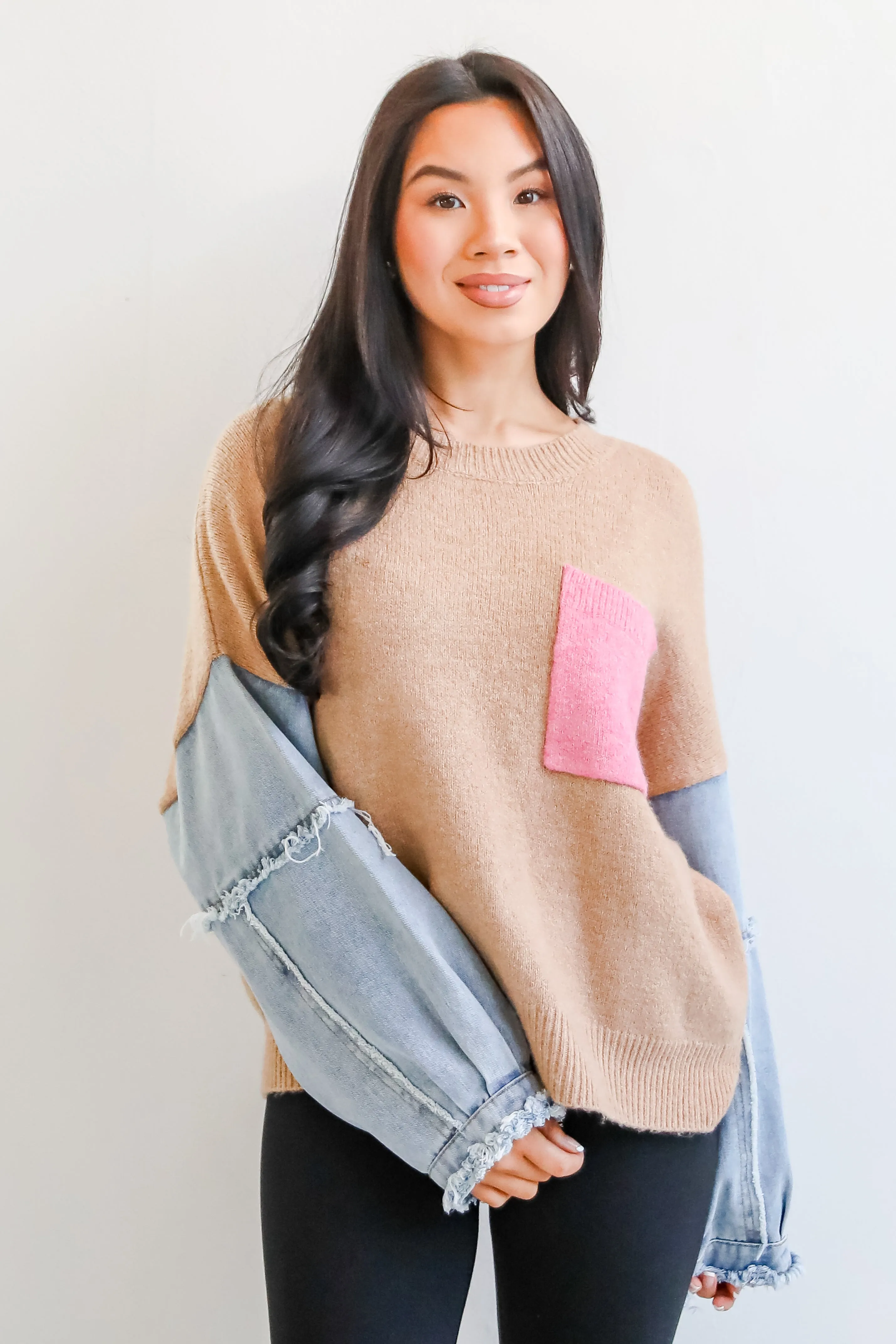 FINAL SALE - Exceptional Status Contrast Color Block Sweater