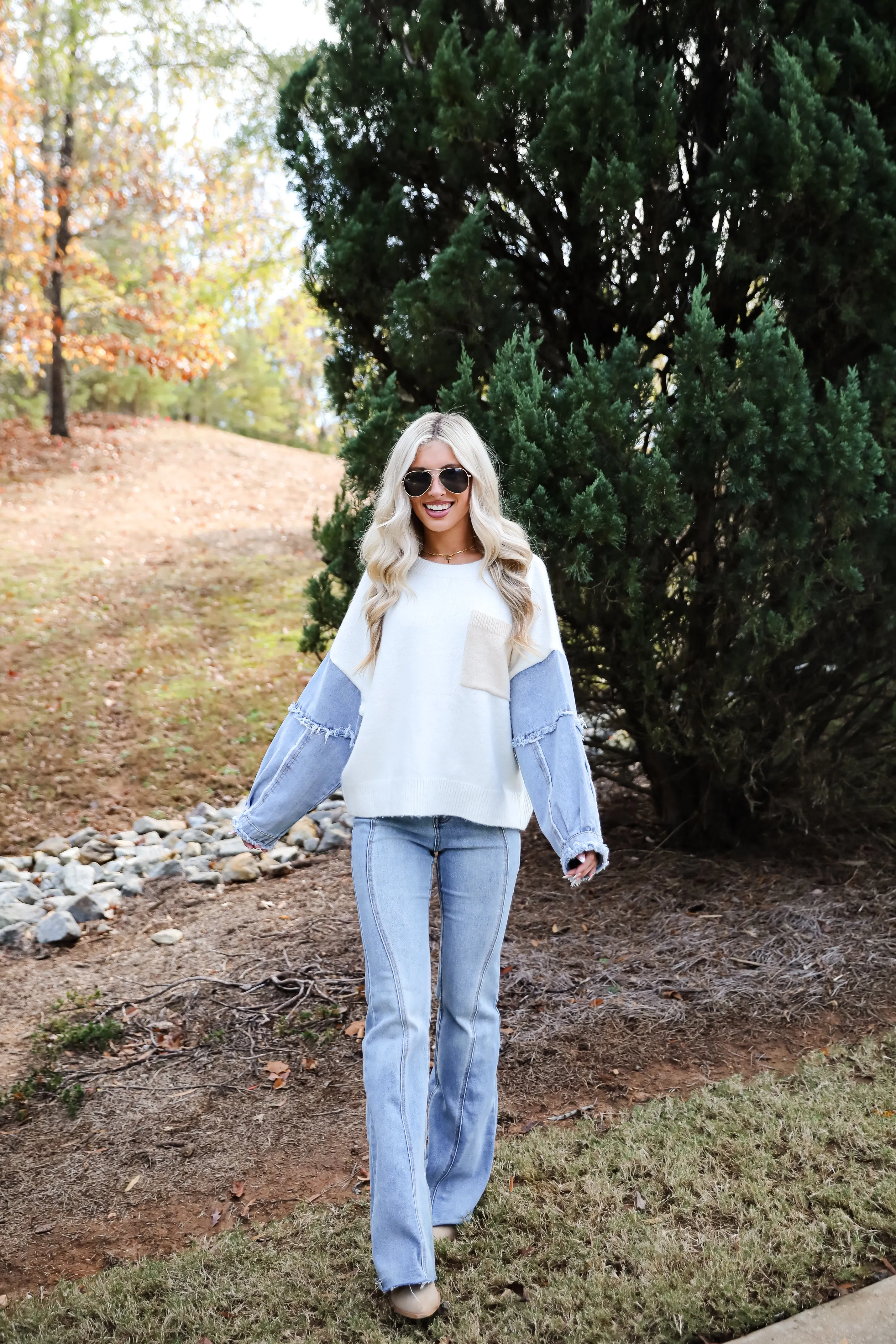 FINAL SALE - Exceptional Status Contrast Color Block Sweater