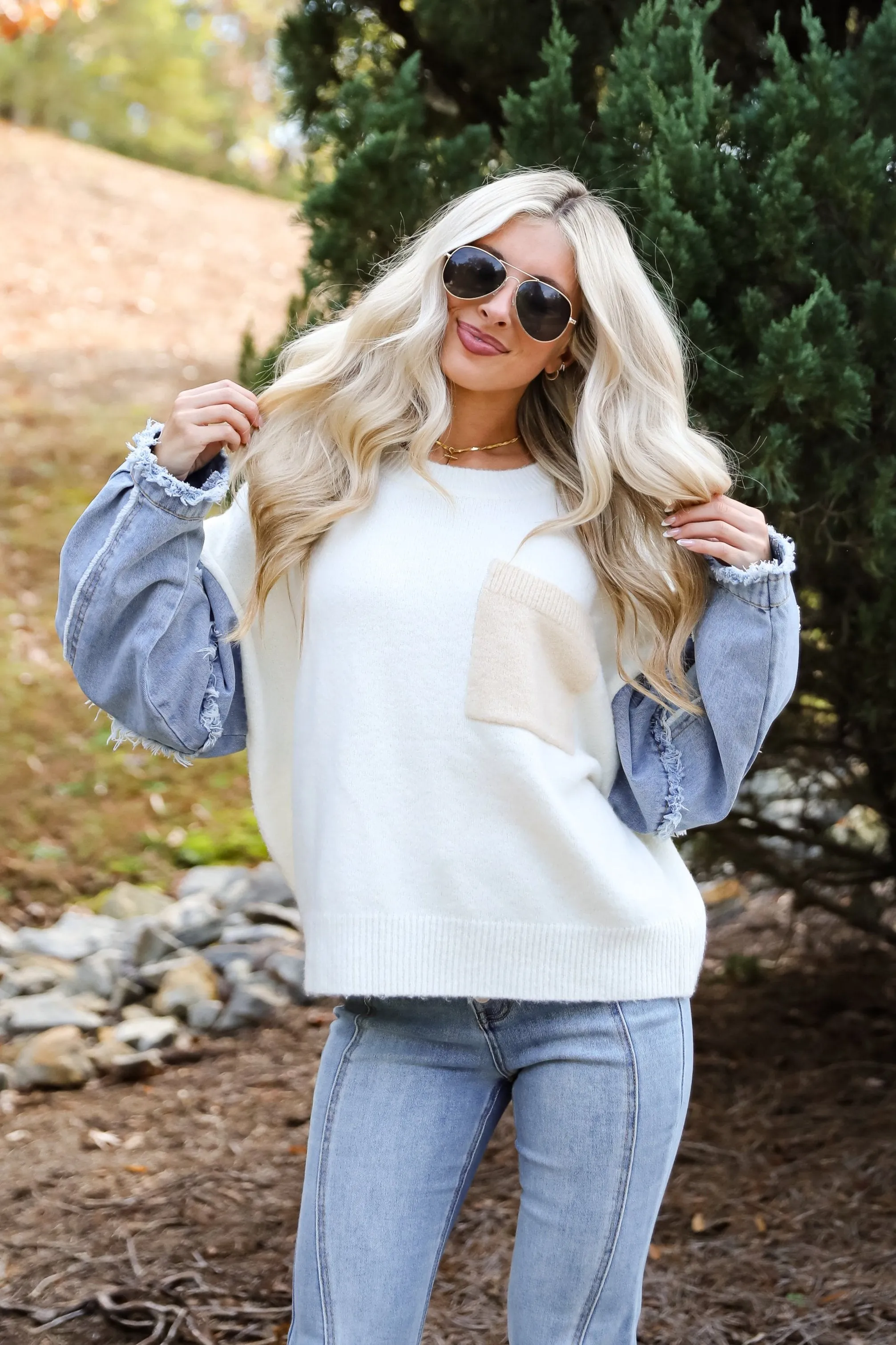 FINAL SALE - Exceptional Status Contrast Color Block Sweater
