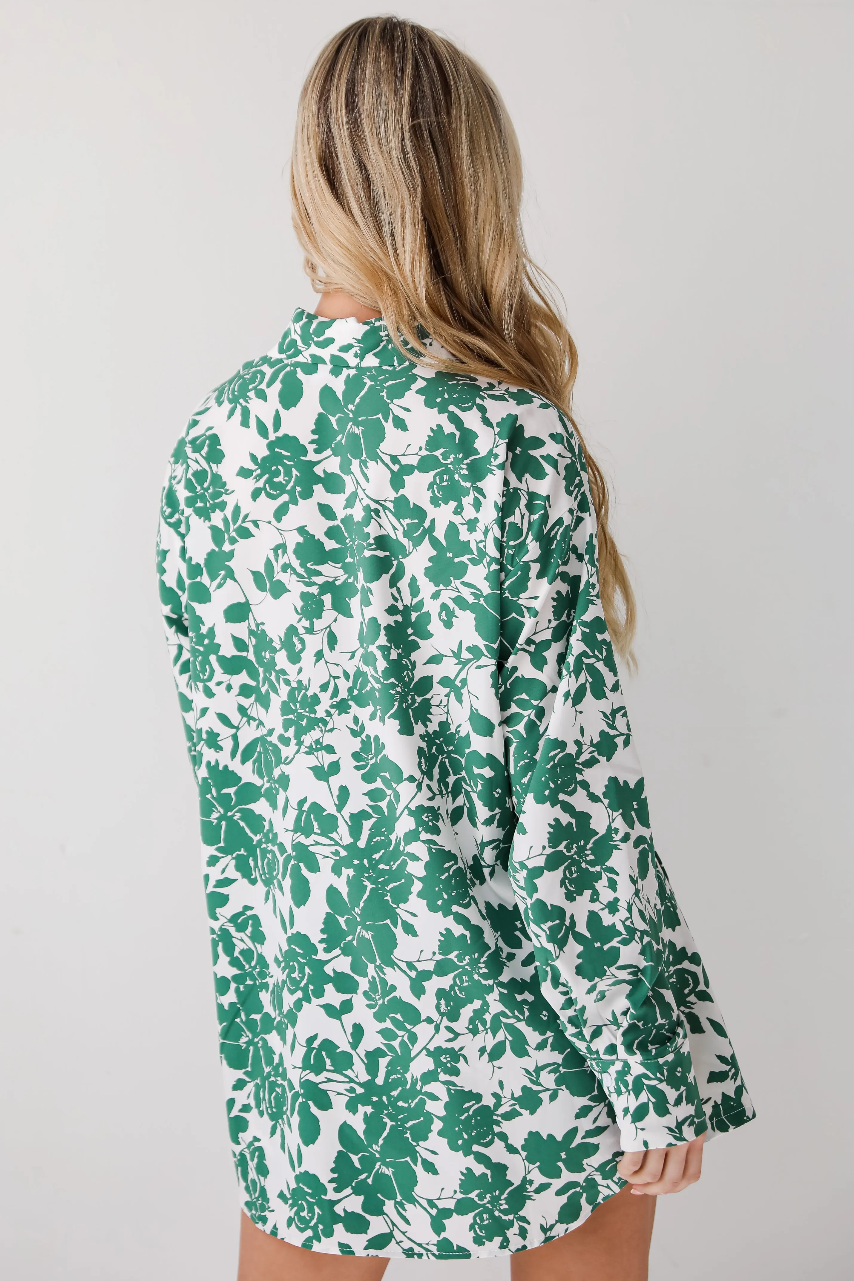 FINAL SALE - Island Sunsets Green Floral Button-Up Blouse