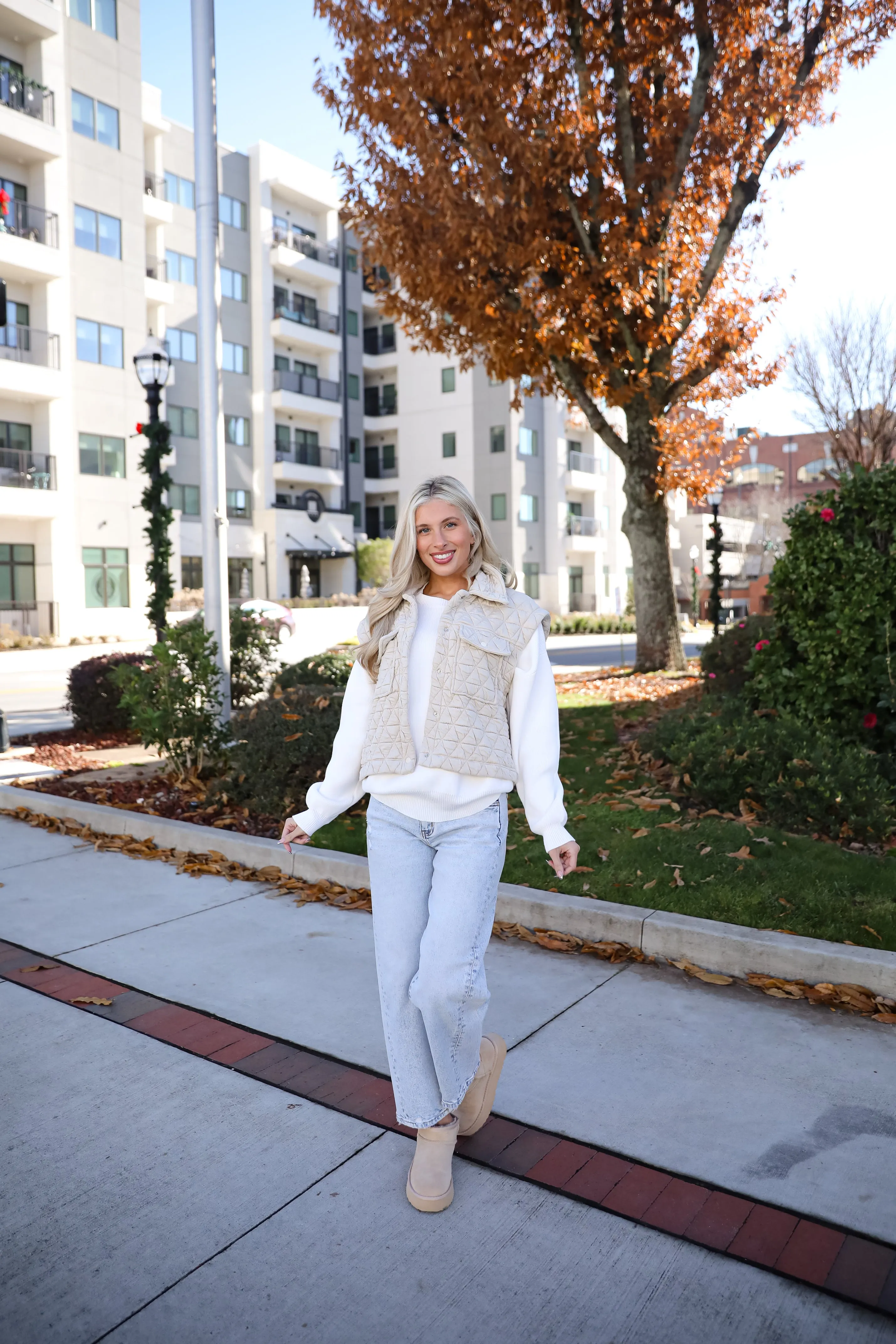 FINAL SALE - Live For Luxe Light Grey Quilted Vest