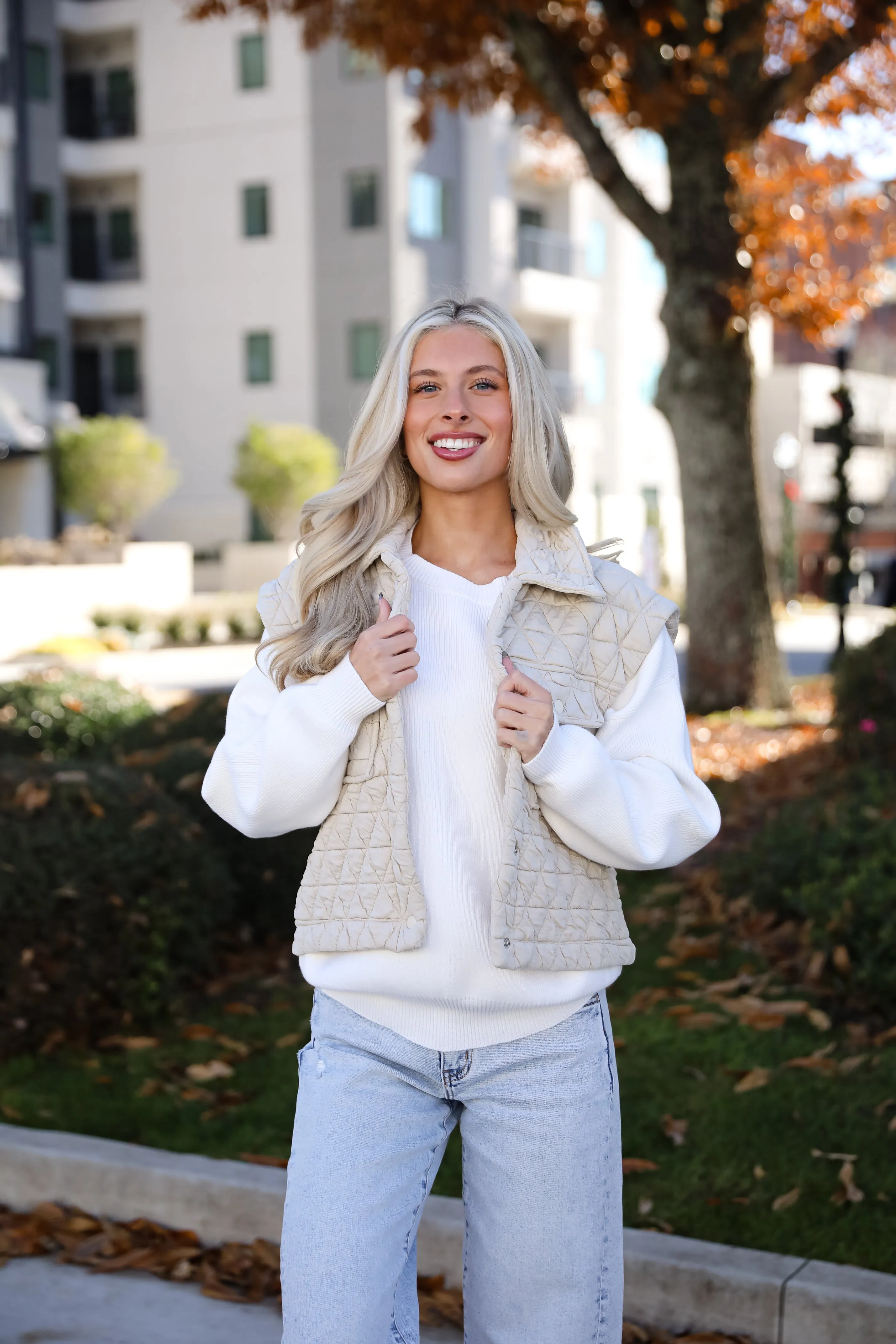 FINAL SALE - Live For Luxe Light Grey Quilted Vest