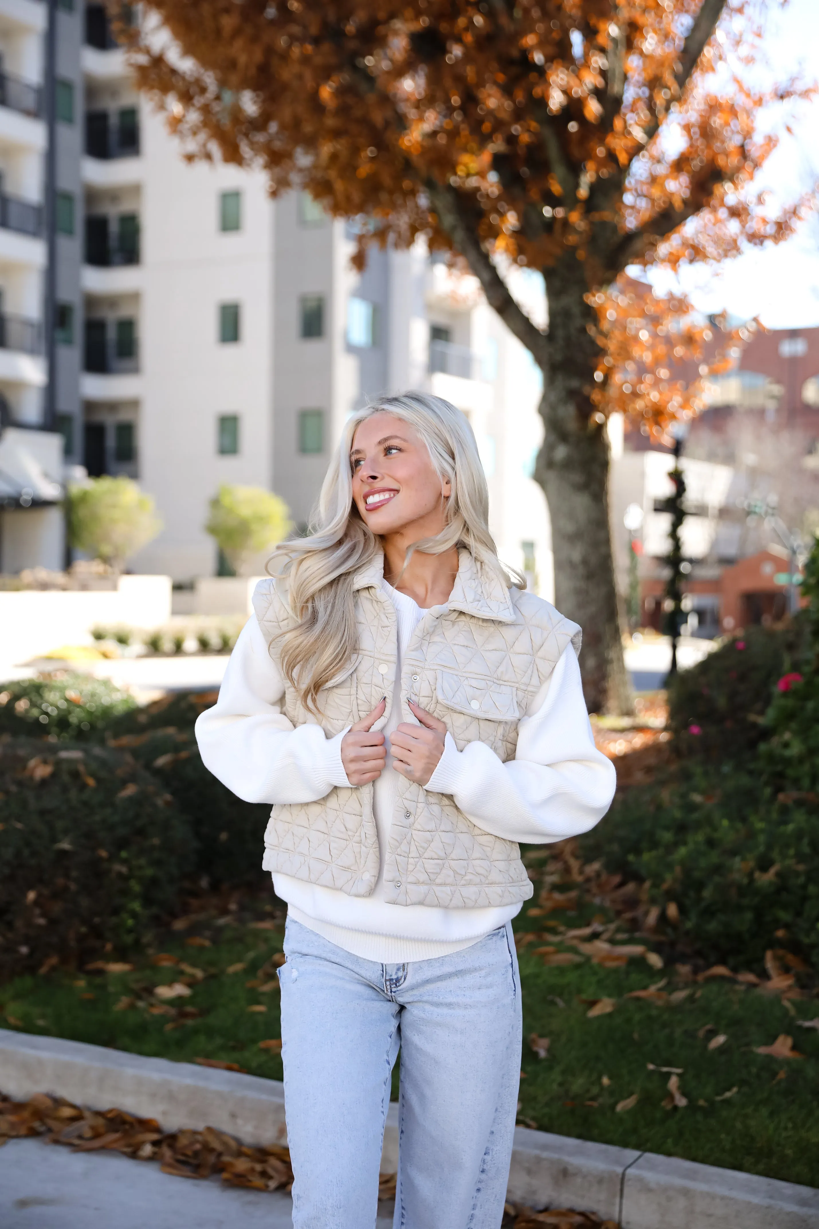 FINAL SALE - Live For Luxe Light Grey Quilted Vest