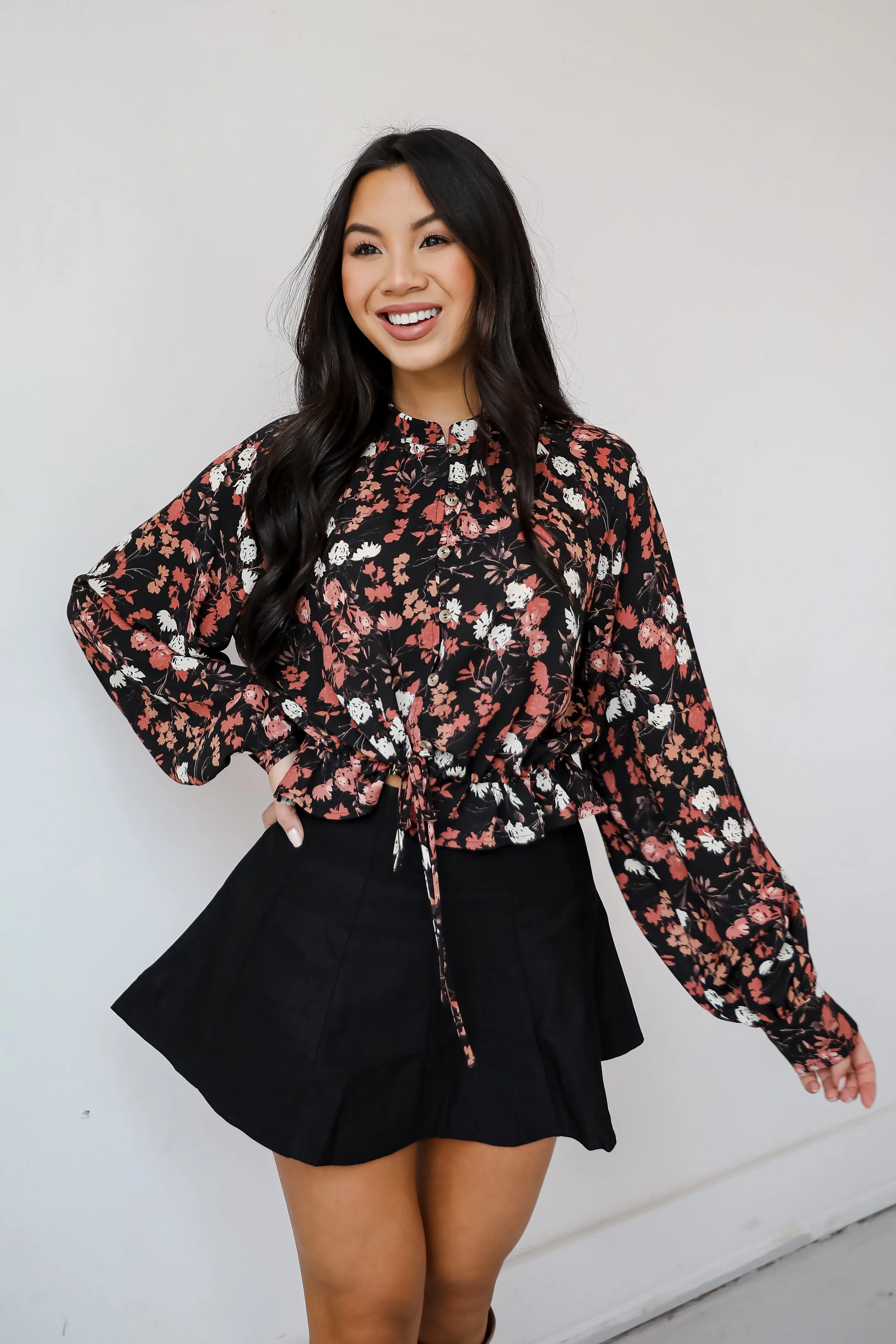 FINAL SALE - Luxe Possibilities Black Floral Blouse