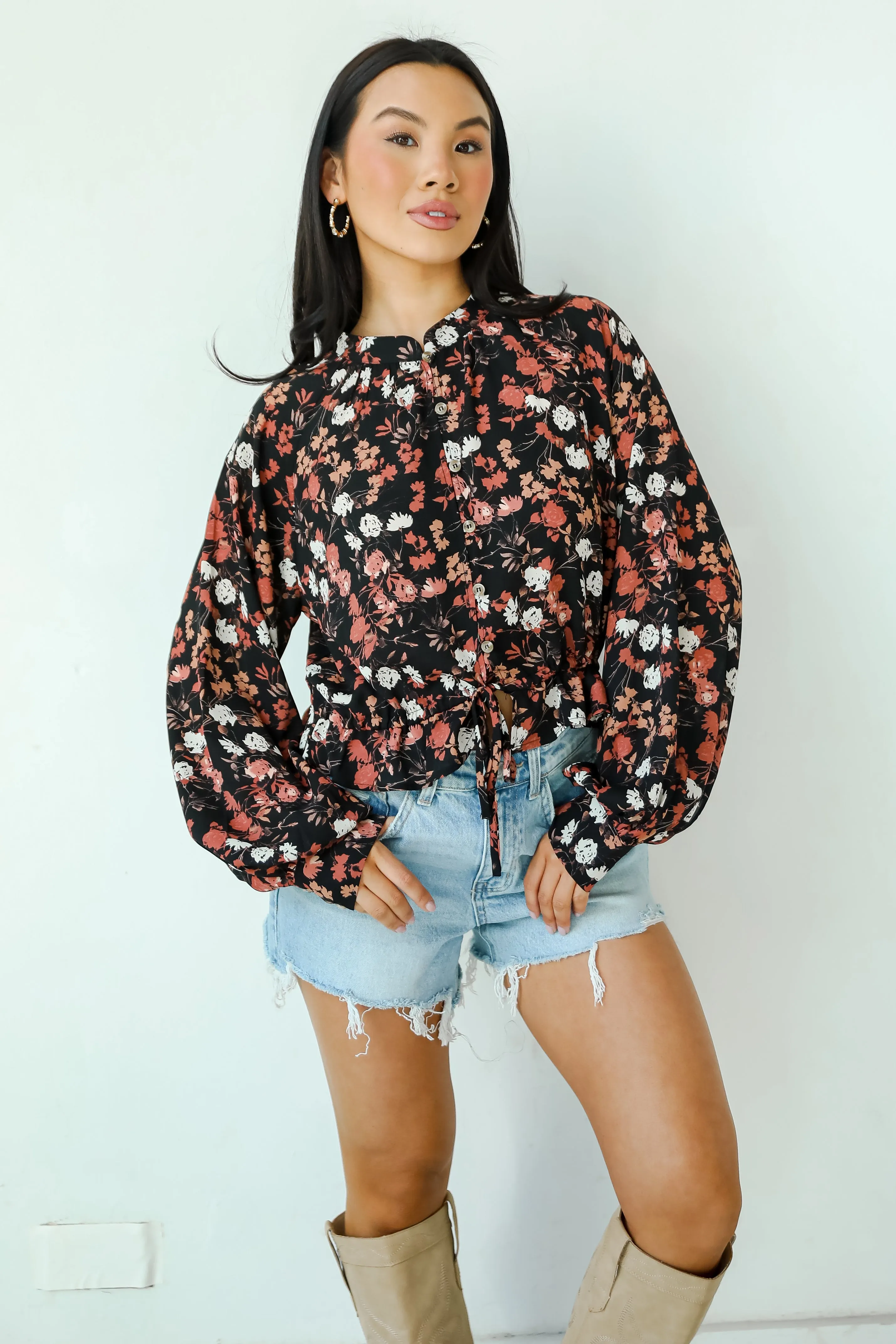 FINAL SALE - Luxe Possibilities Black Floral Blouse