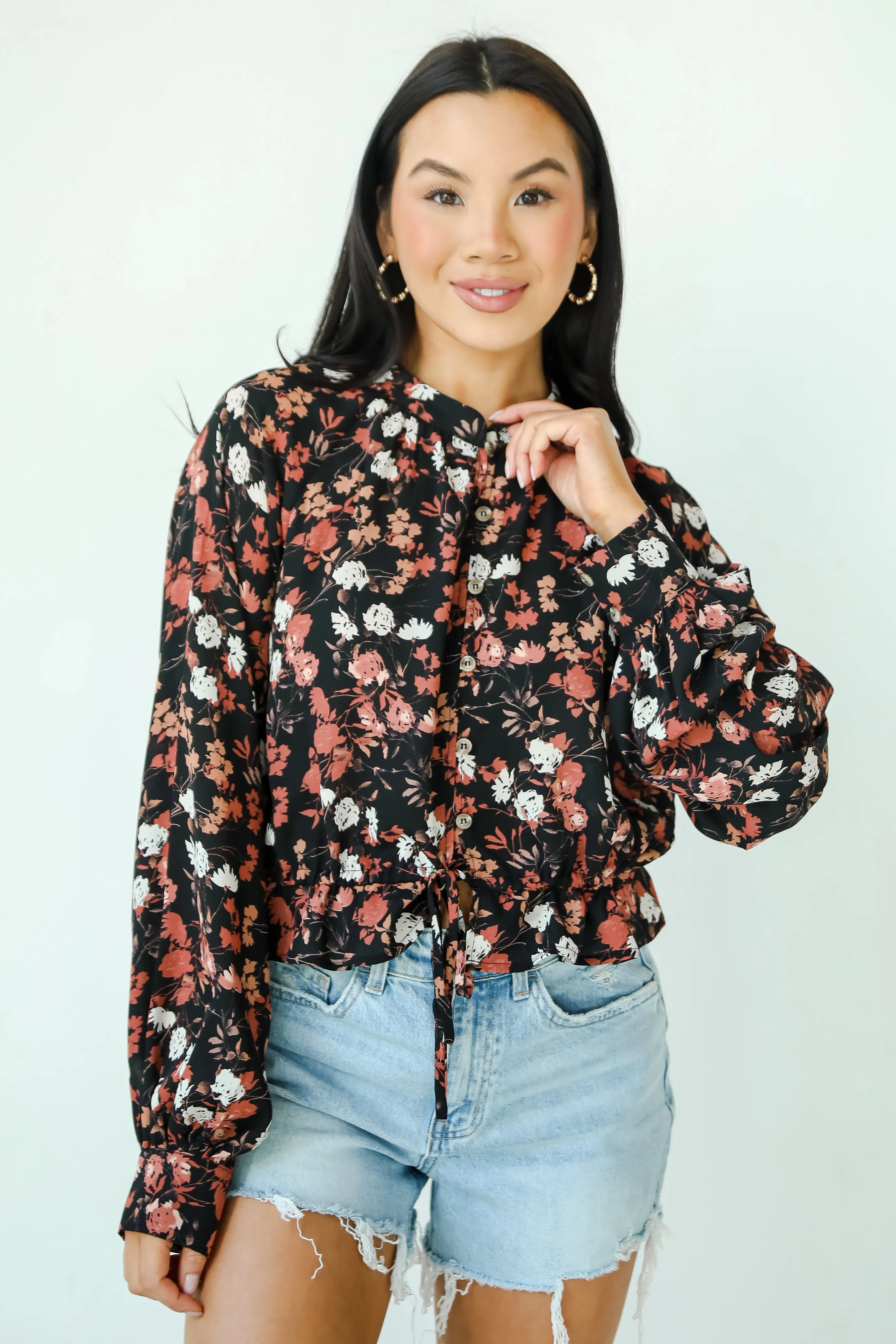 FINAL SALE - Luxe Possibilities Black Floral Blouse