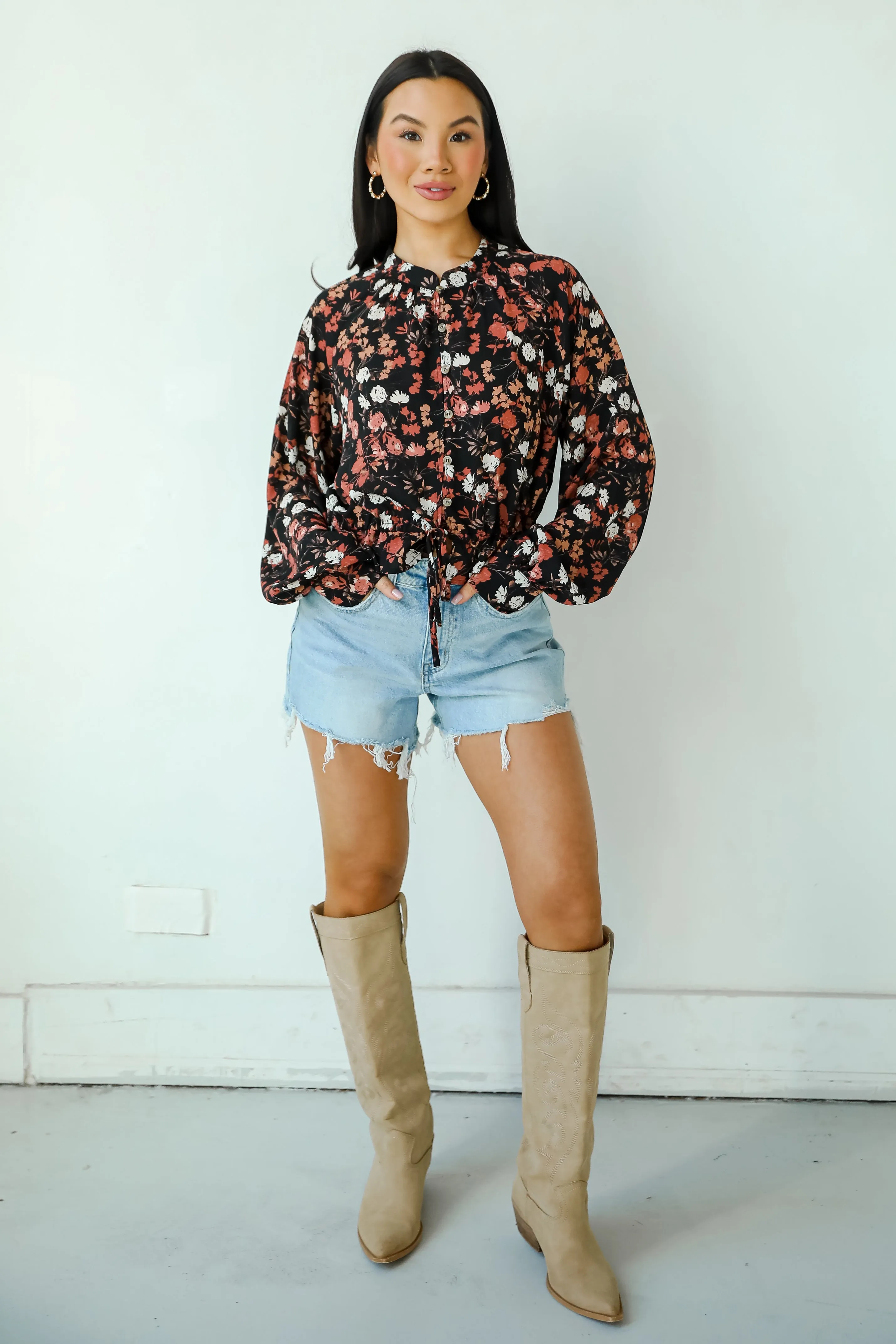FINAL SALE - Luxe Possibilities Black Floral Blouse