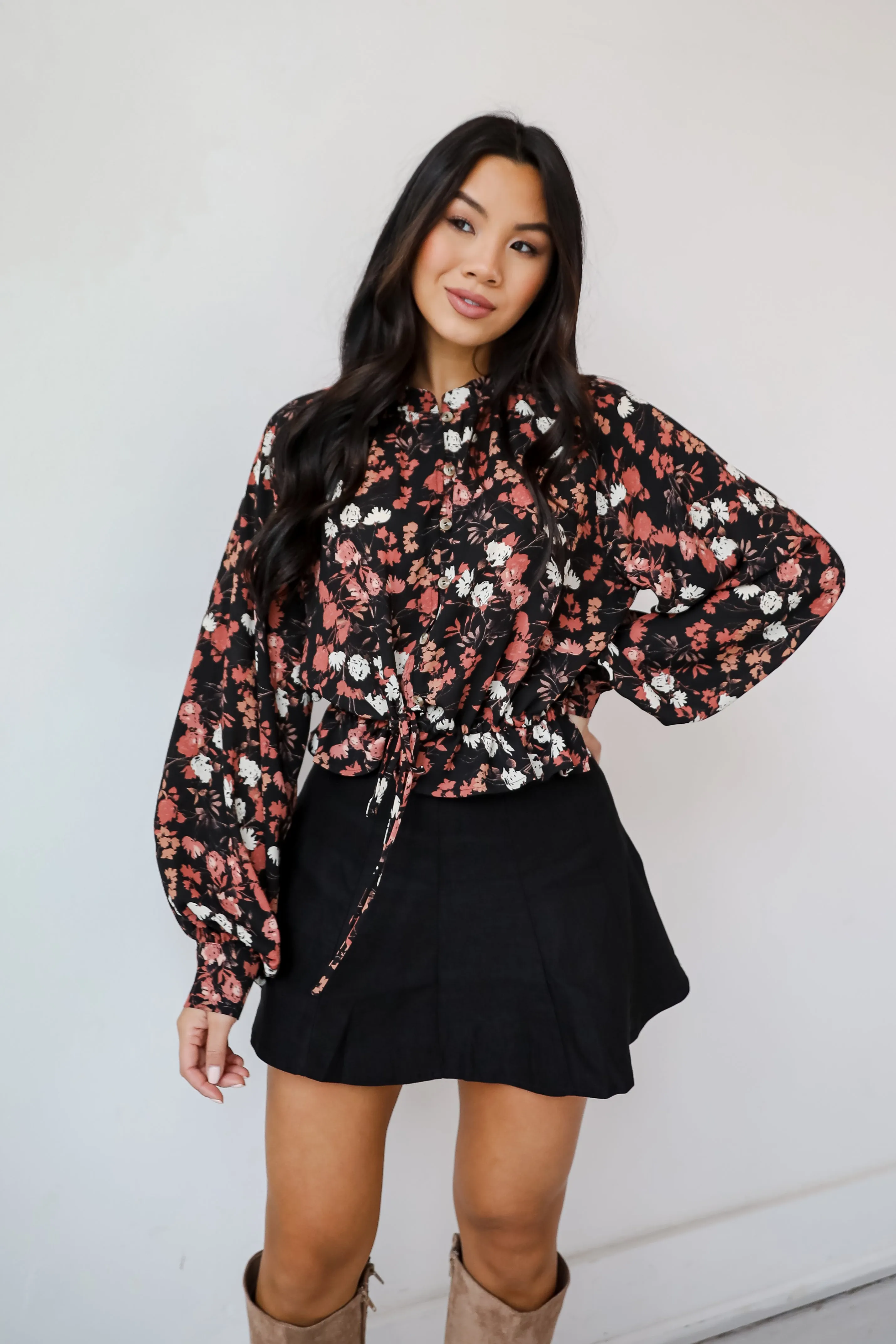 FINAL SALE - Luxe Possibilities Black Floral Blouse