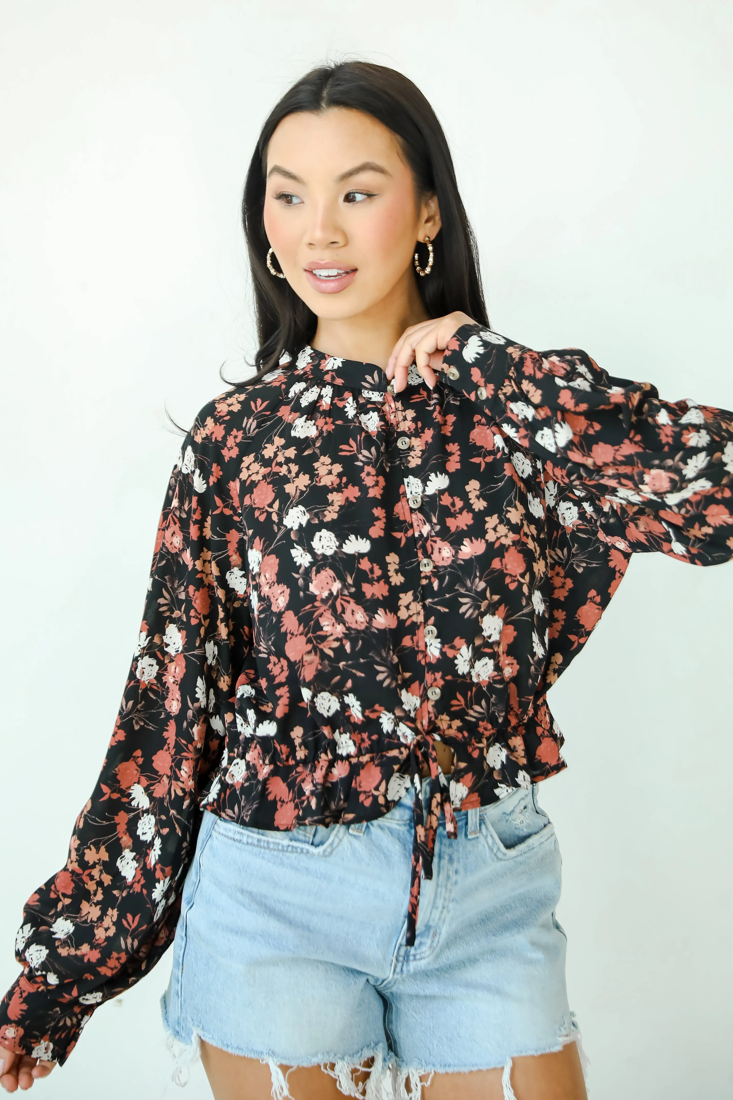 FINAL SALE - Luxe Possibilities Black Floral Blouse