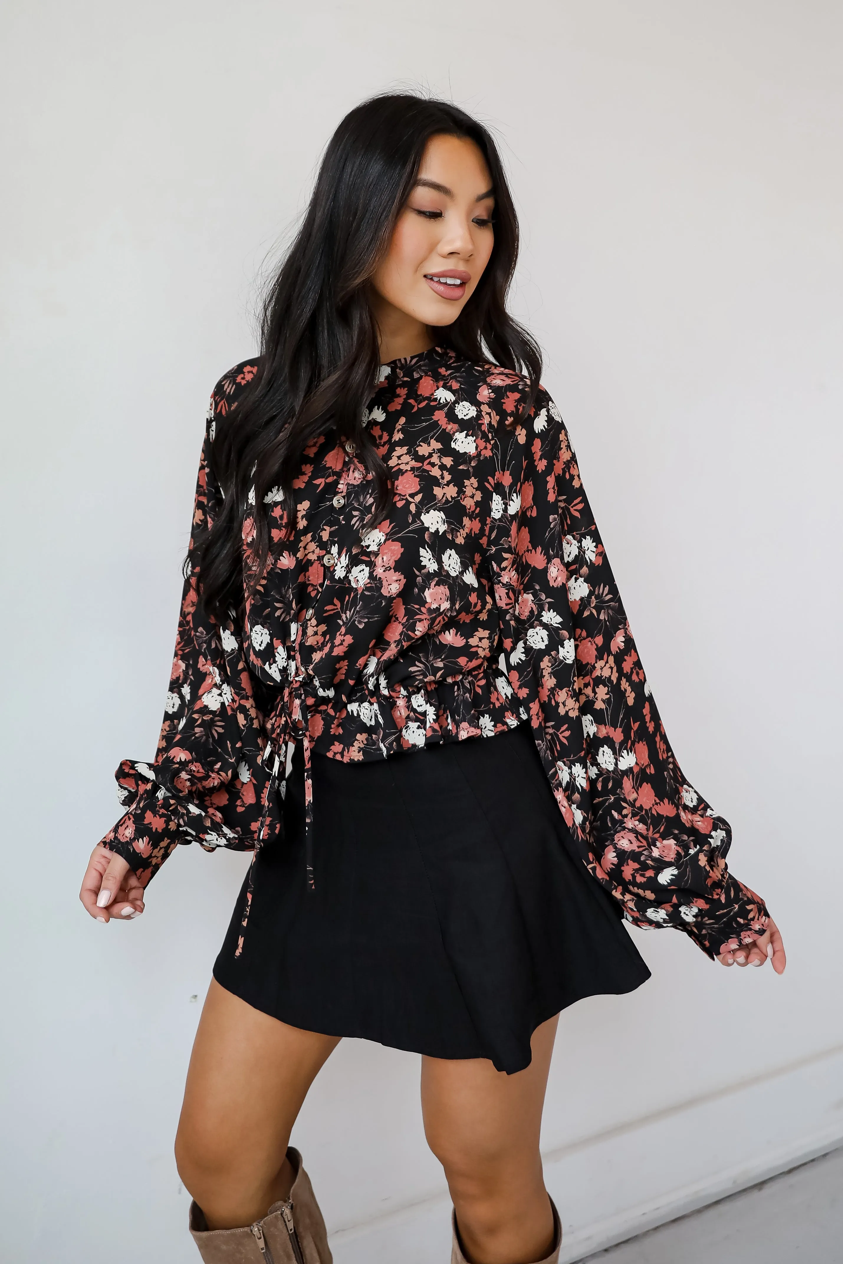 FINAL SALE - Luxe Possibilities Black Floral Blouse
