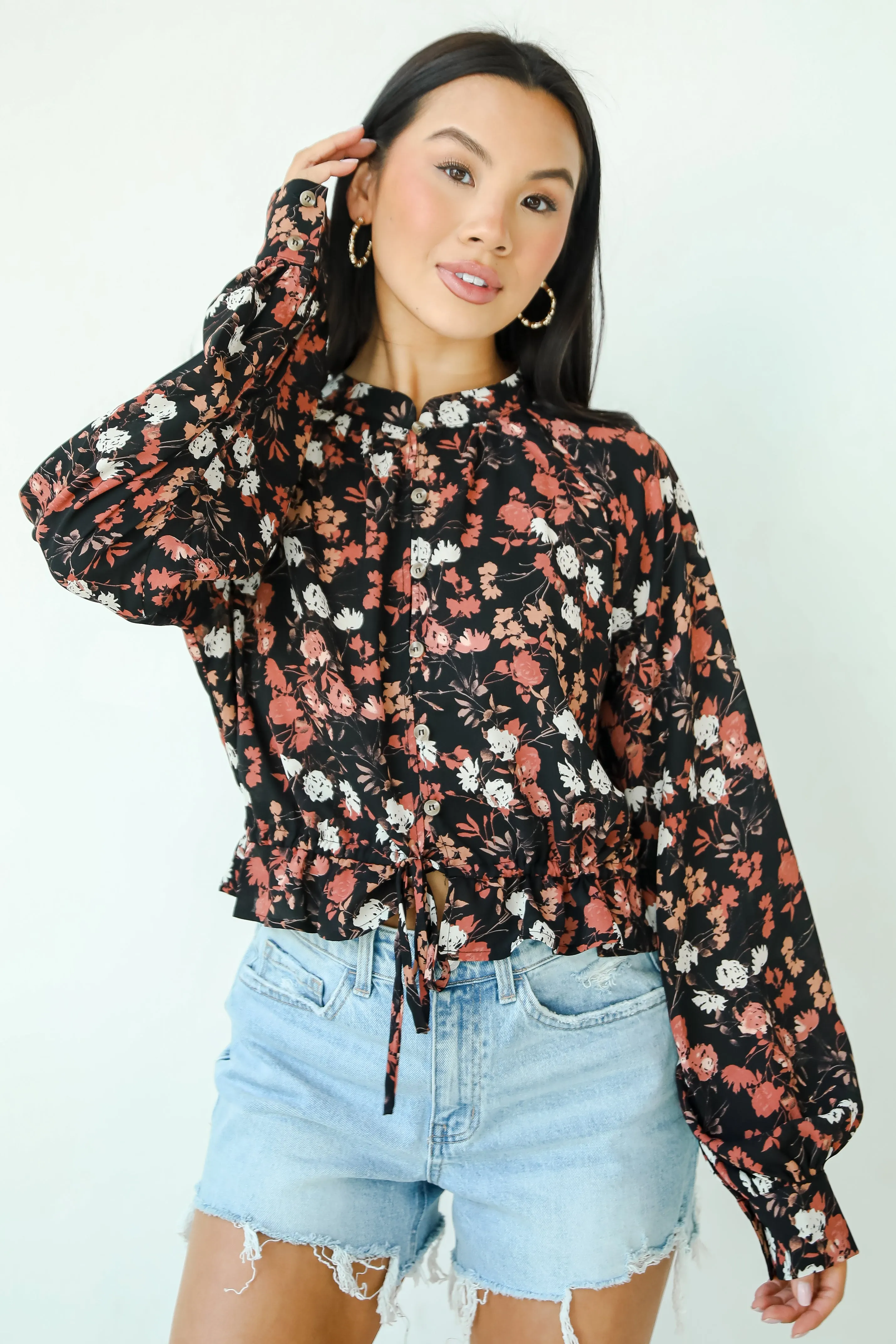 FINAL SALE - Luxe Possibilities Black Floral Blouse