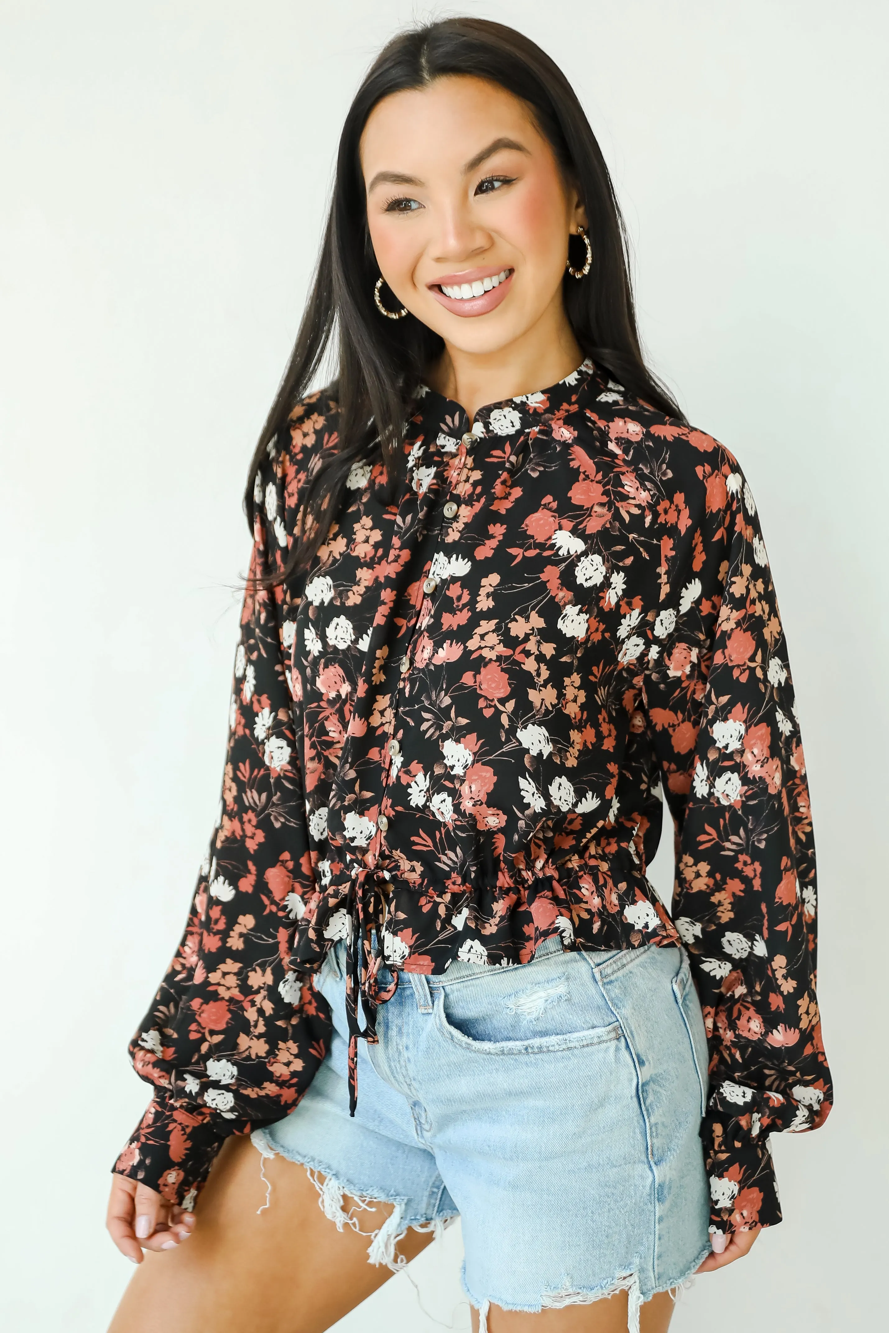 FINAL SALE - Luxe Possibilities Black Floral Blouse