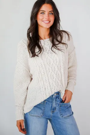 FINAL SALE - Modern Comfort Natural Cable Knit Sweater