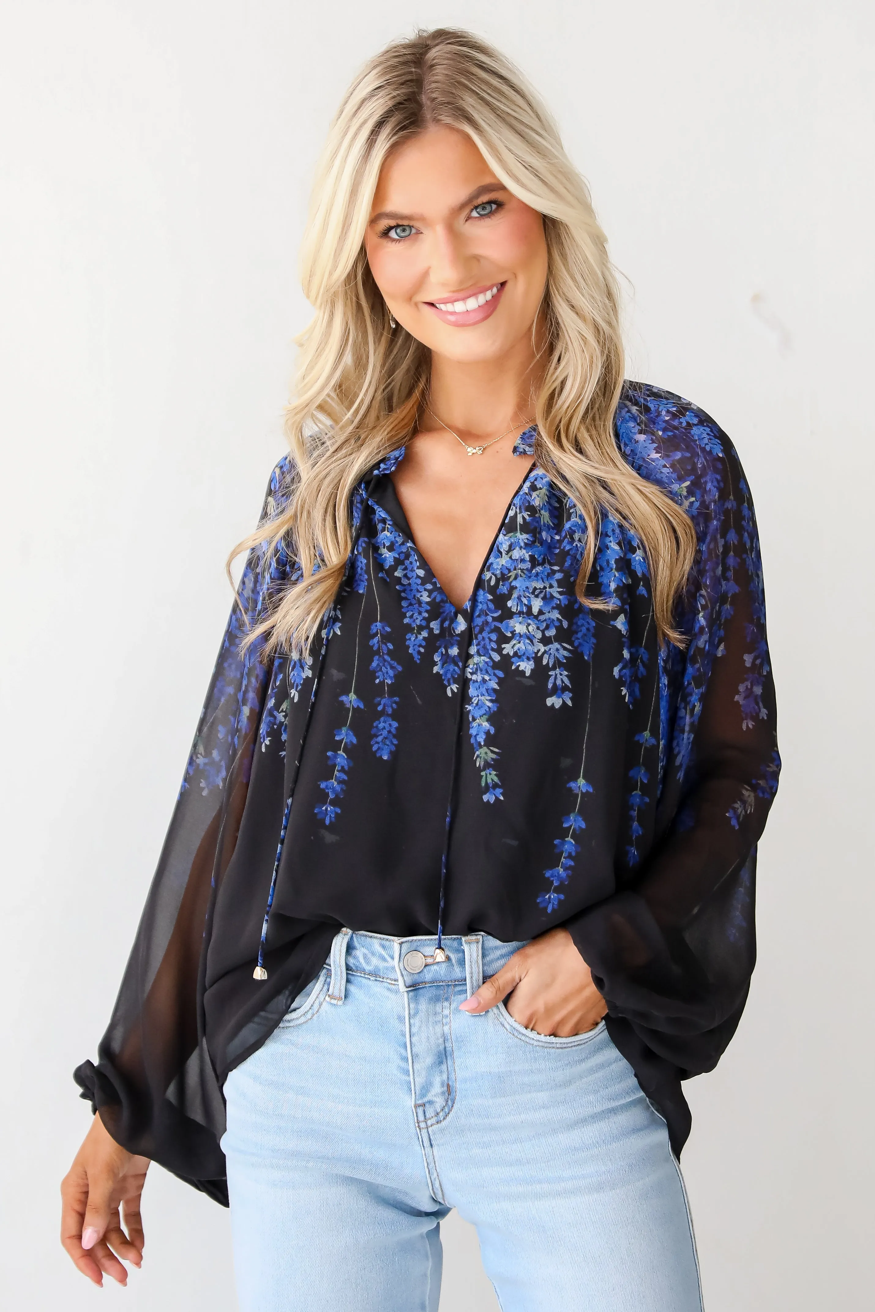 FINAL SALE - Posh Vision Black Floral Blouse