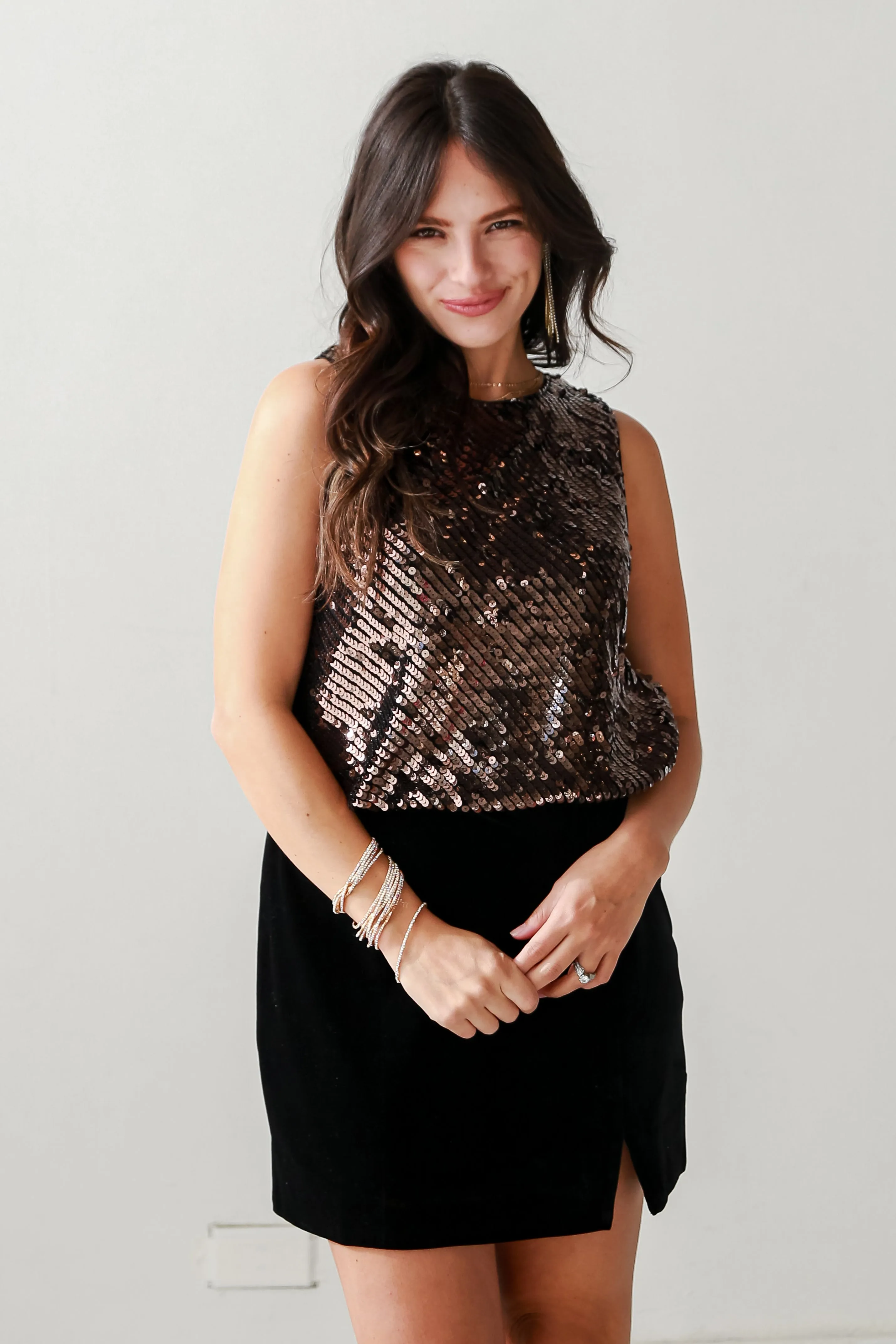 FINAL SALE - Radiant Celebration Black Sequin Tank