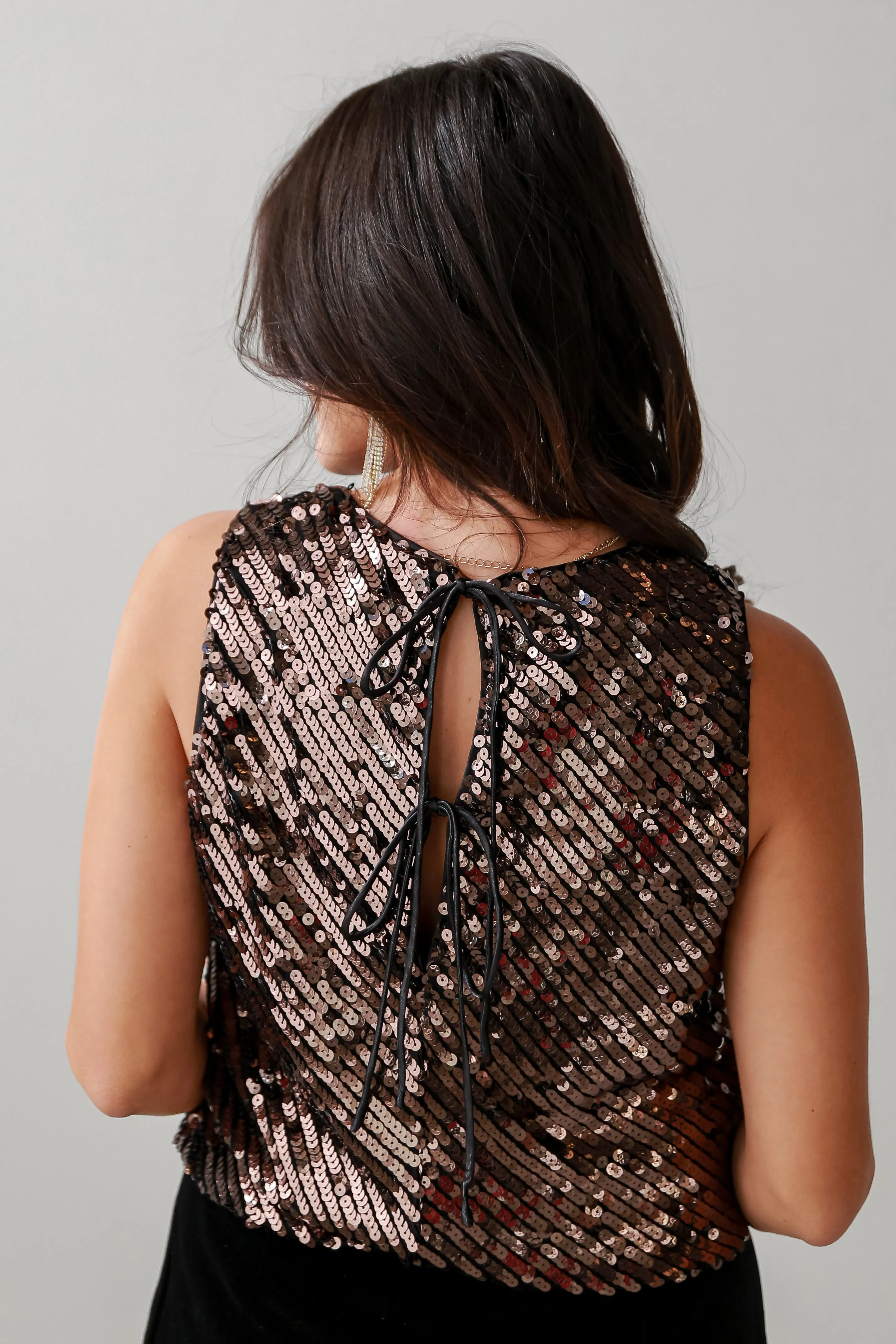 FINAL SALE - Radiant Celebration Black Sequin Tank