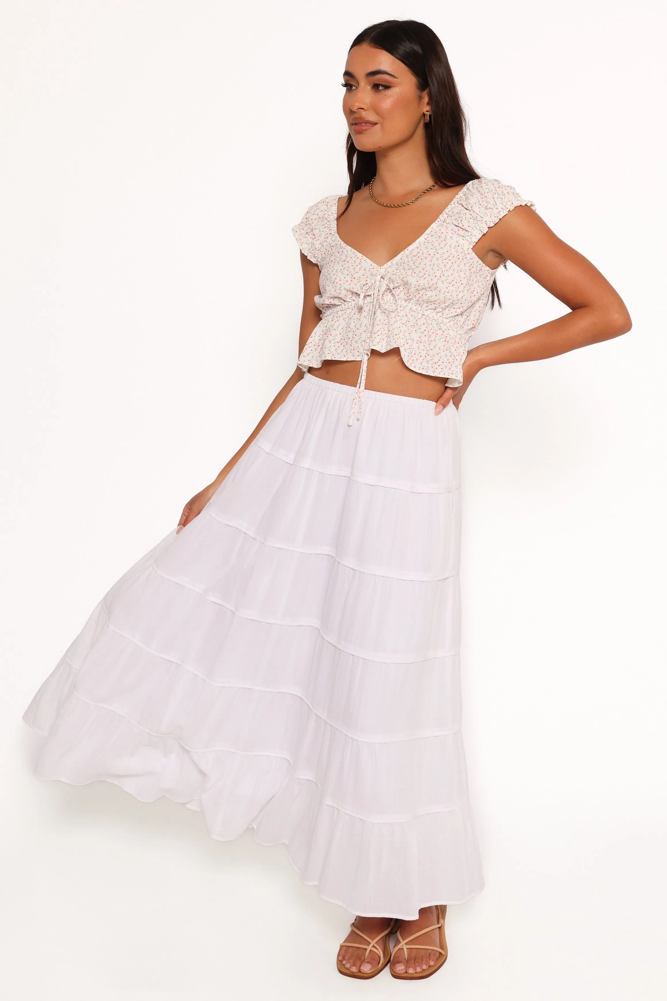 Frankie Top - White Ditsy