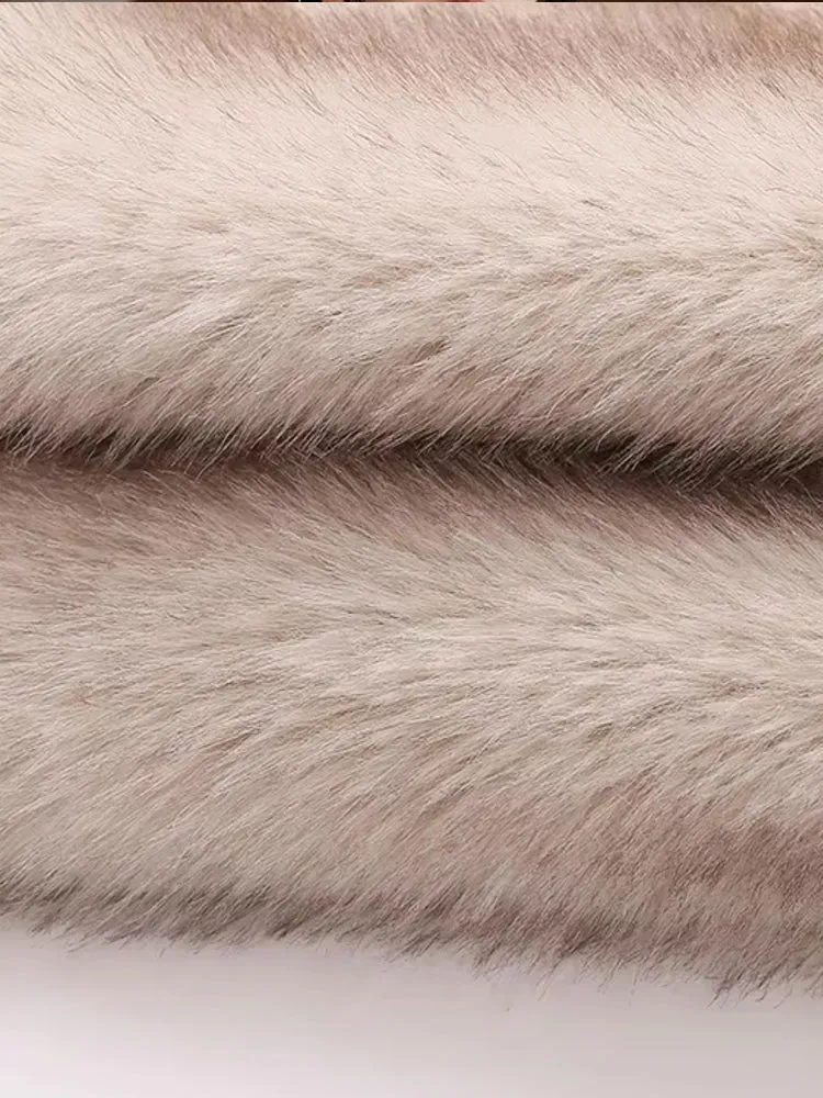 Gradient Cropped Faux Fur Coats