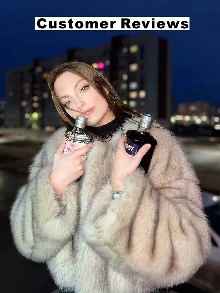 Gradient Cropped Faux Fur Coats