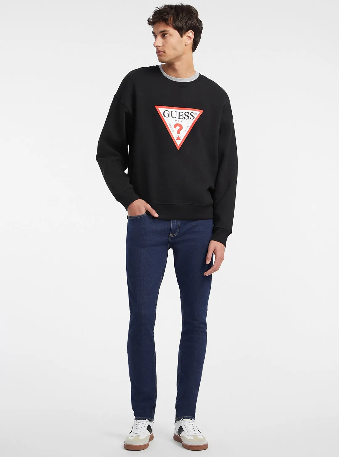 Guess Jeans Black Iconic Logo Jumper