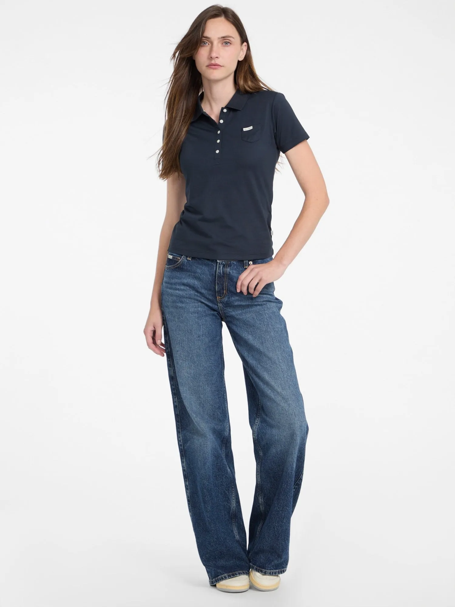 Guess Jeans Navy Slim Polo T-Shirt