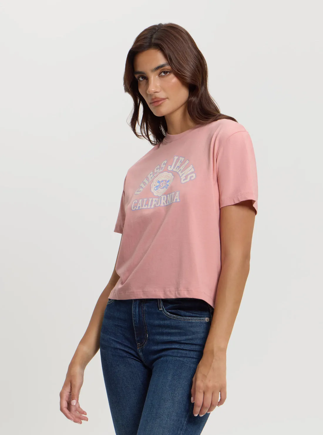 Guess Jeans Pink Boxy T-Shirt
