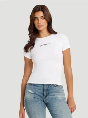 Guess Jeans White Embroidered T-Shirt