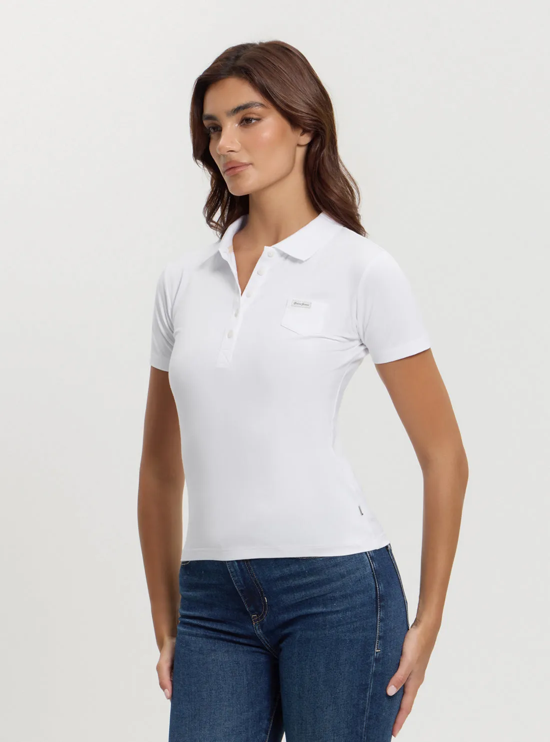 Guess Jeans White Slim Polo T-Shirt