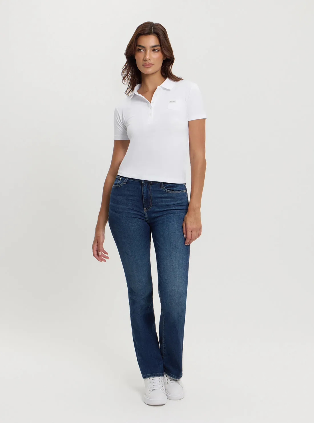 Guess Jeans White Slim Polo T-Shirt