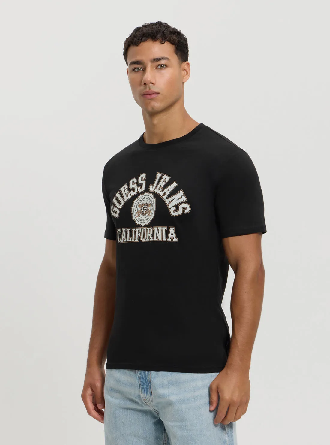 Guess Jeans White Slim Printed T-Shirt