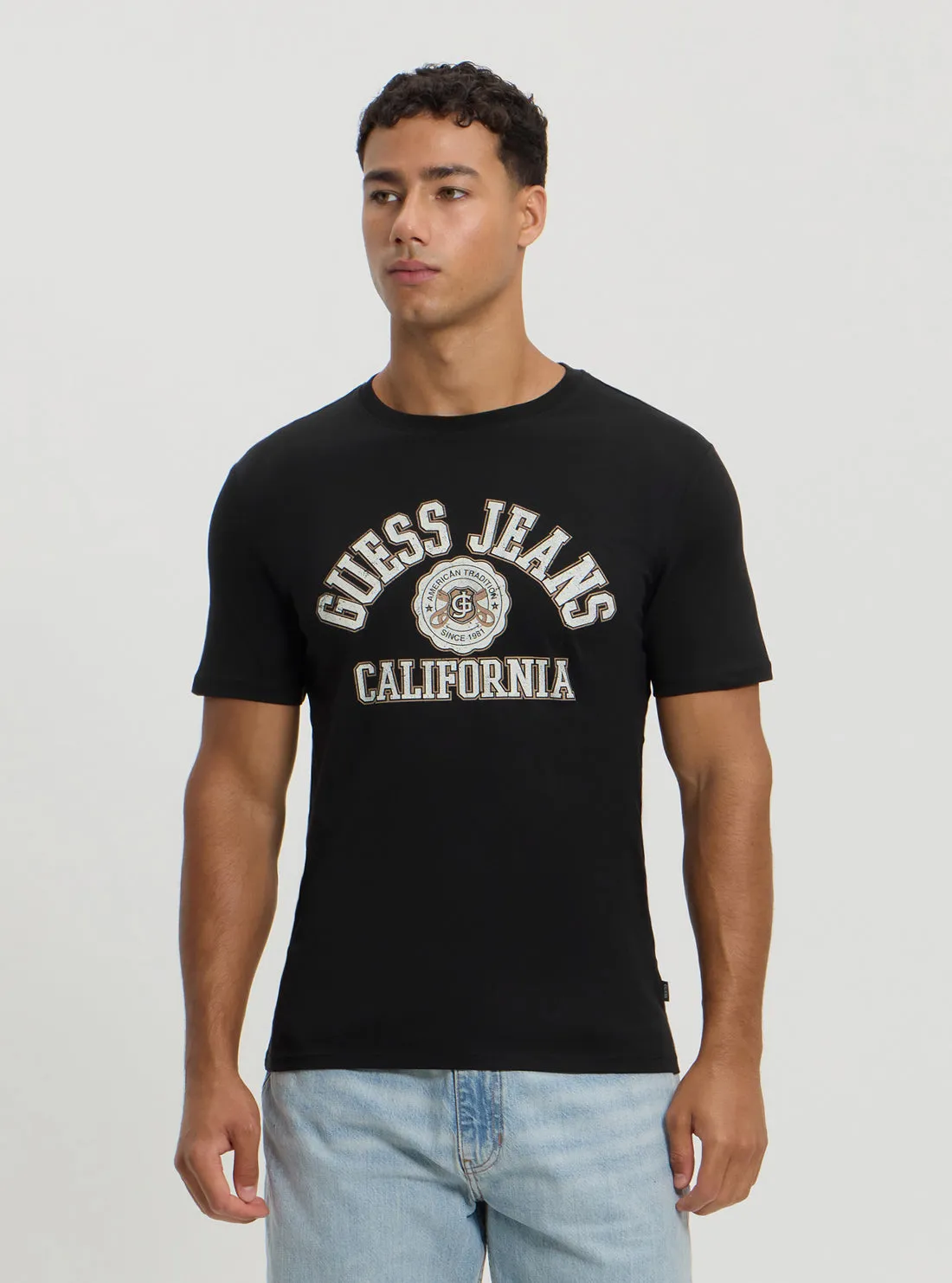 Guess Jeans White Slim Printed T-Shirt
