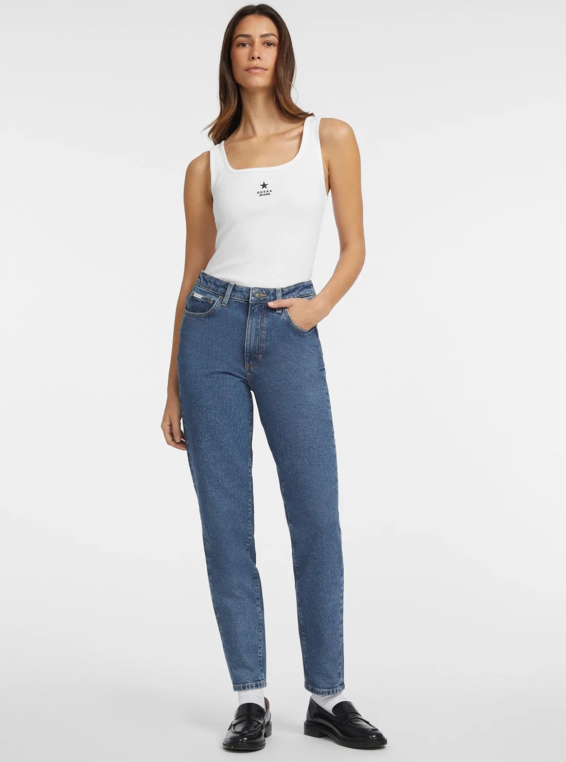 Guess Jeans White Slim Tank Top