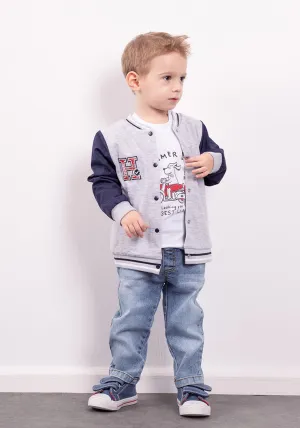 Hashtag Baby Boy Summer Day Three Piece Set, Grey