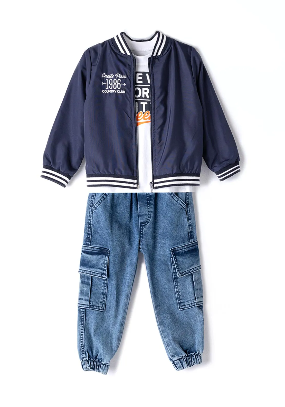 Hashtag Boy Castle Pines Three Piece Set, Blue