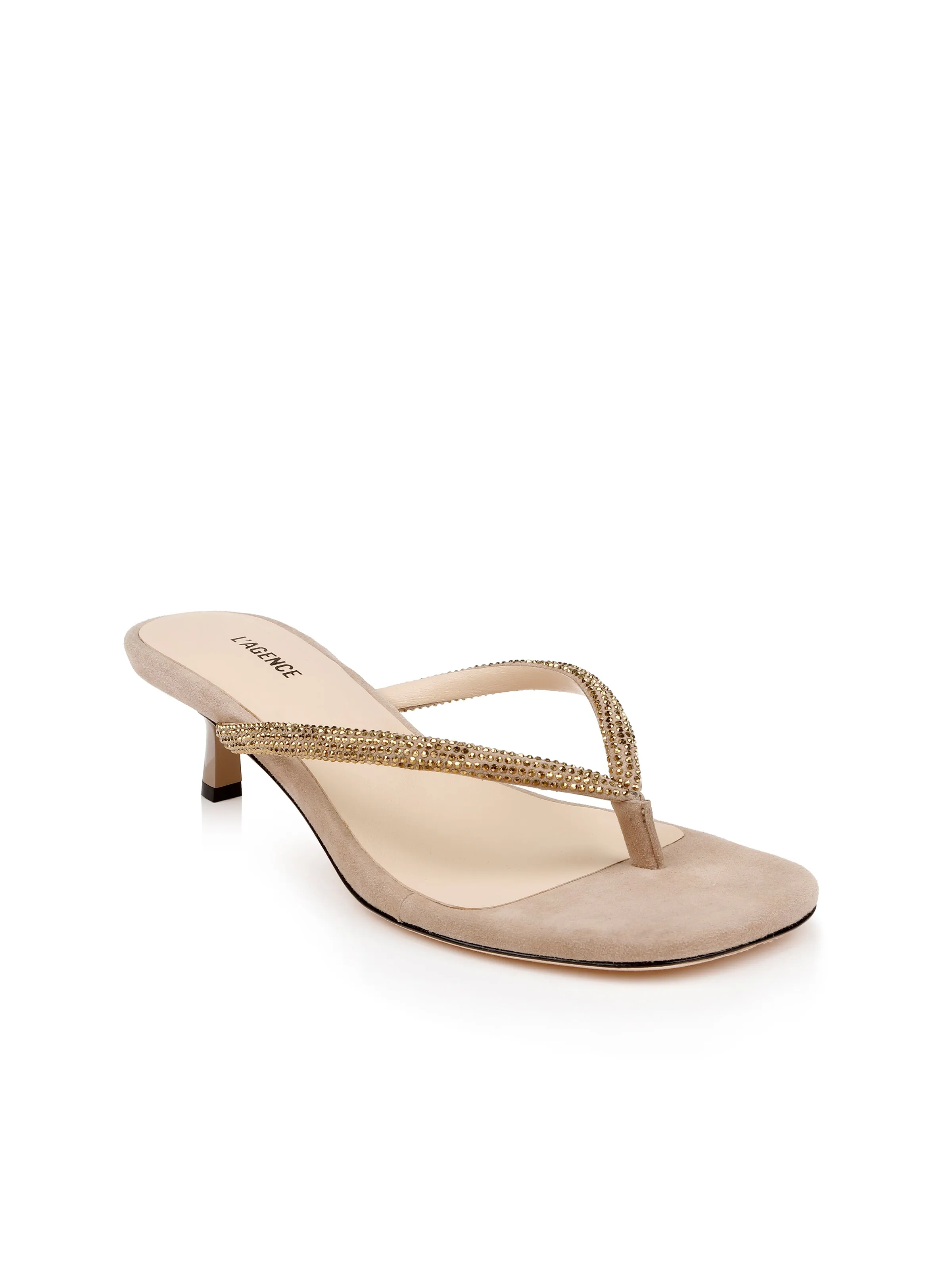 Hortense Crystal-Strap Kitten Heel