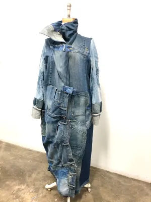 Long Denim Duster coat with collar