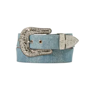 M&F Angel Ranch Belt 1 1/2 Crystals Denim D140008320
