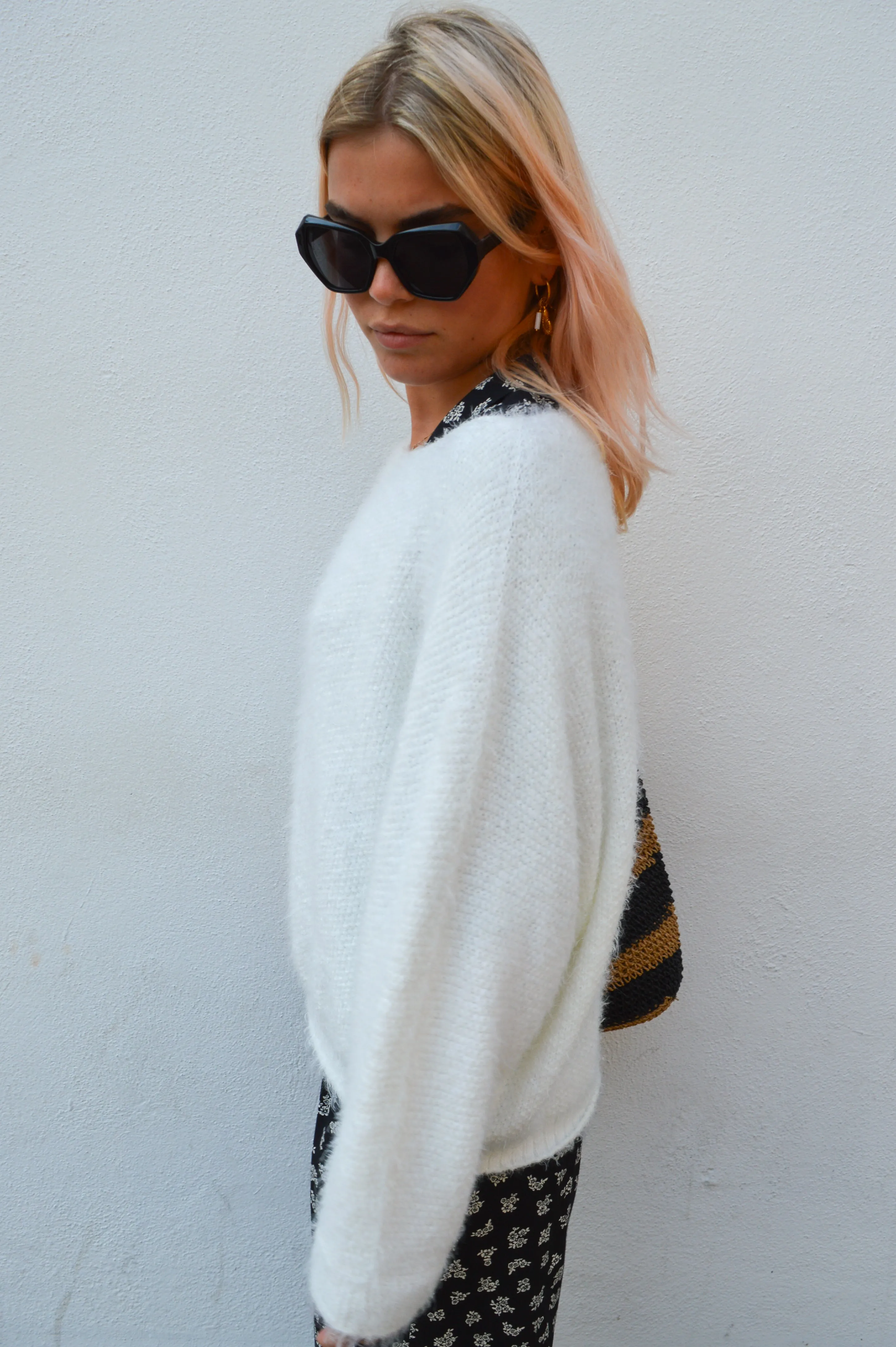 Marta White Knit Jumper