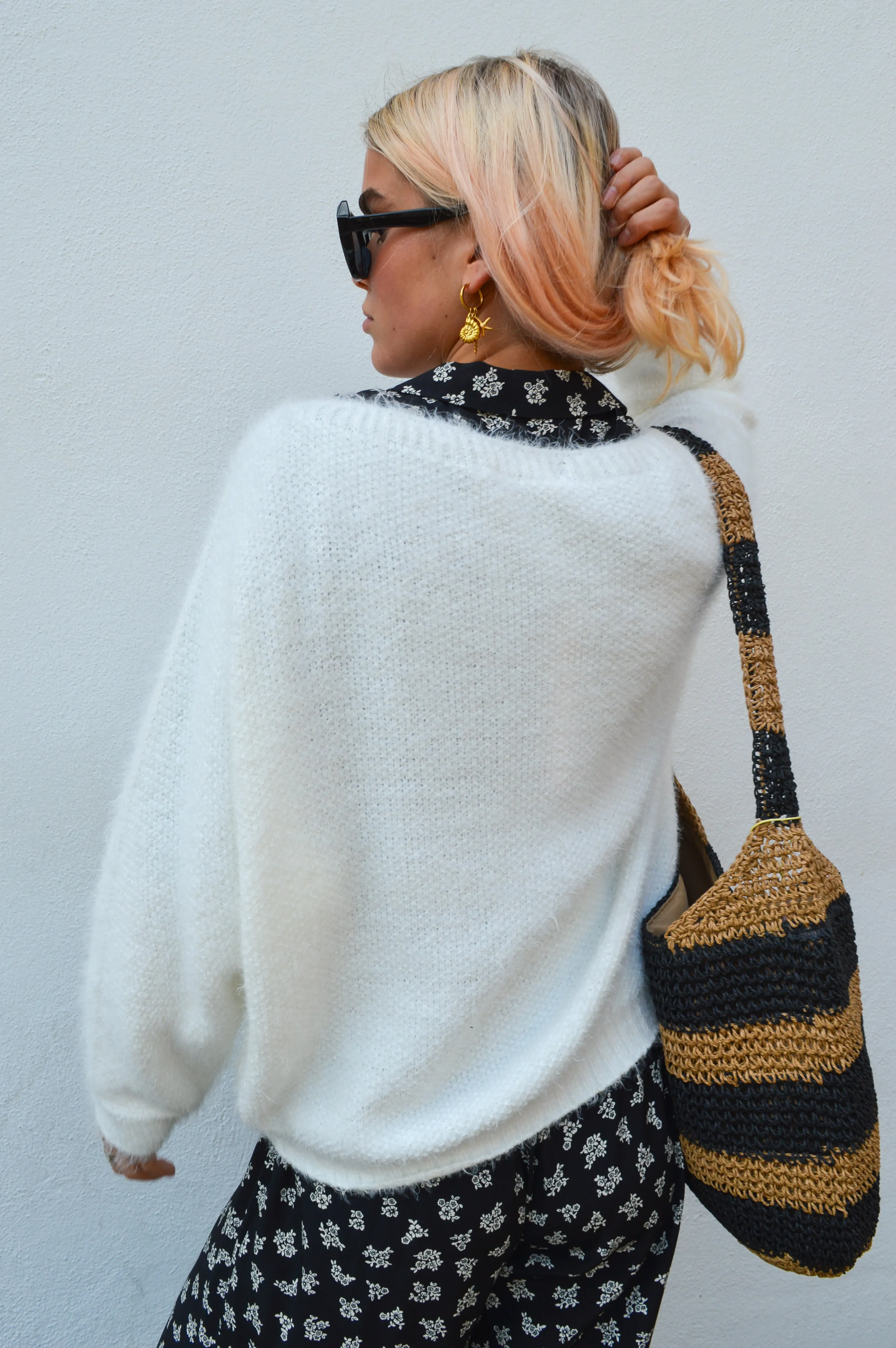 Marta White Knit Jumper
