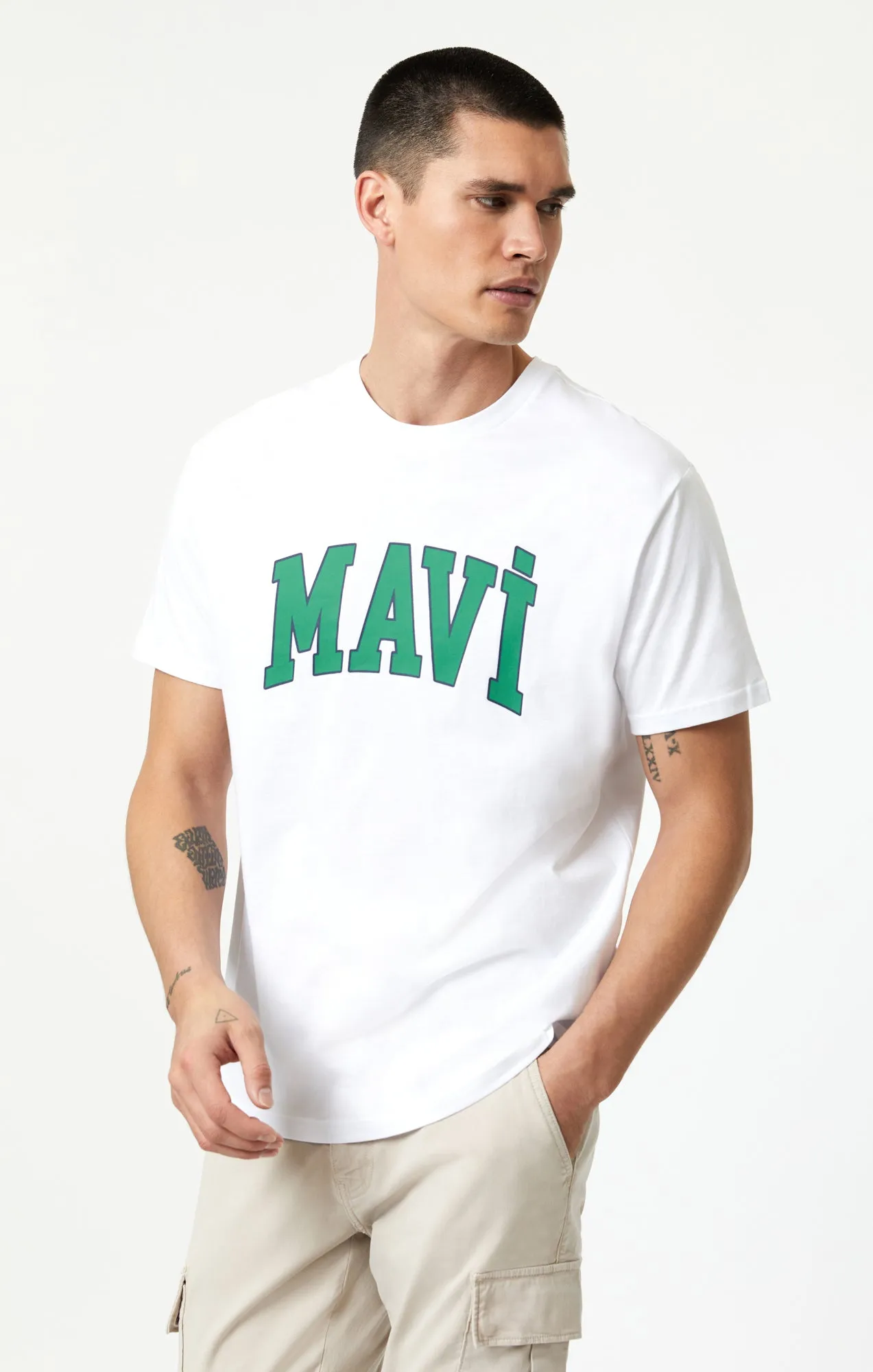 MAVI LOGO T-SHIRT IN WHITE