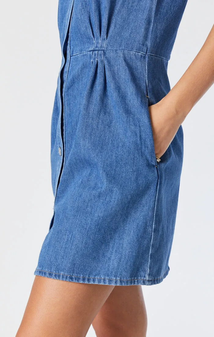 MERCY DENIM SHIRT DRESS IN MID SUMMER DENIM