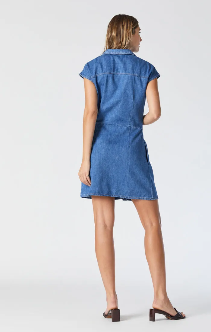 MERCY DENIM SHIRT DRESS IN MID SUMMER DENIM