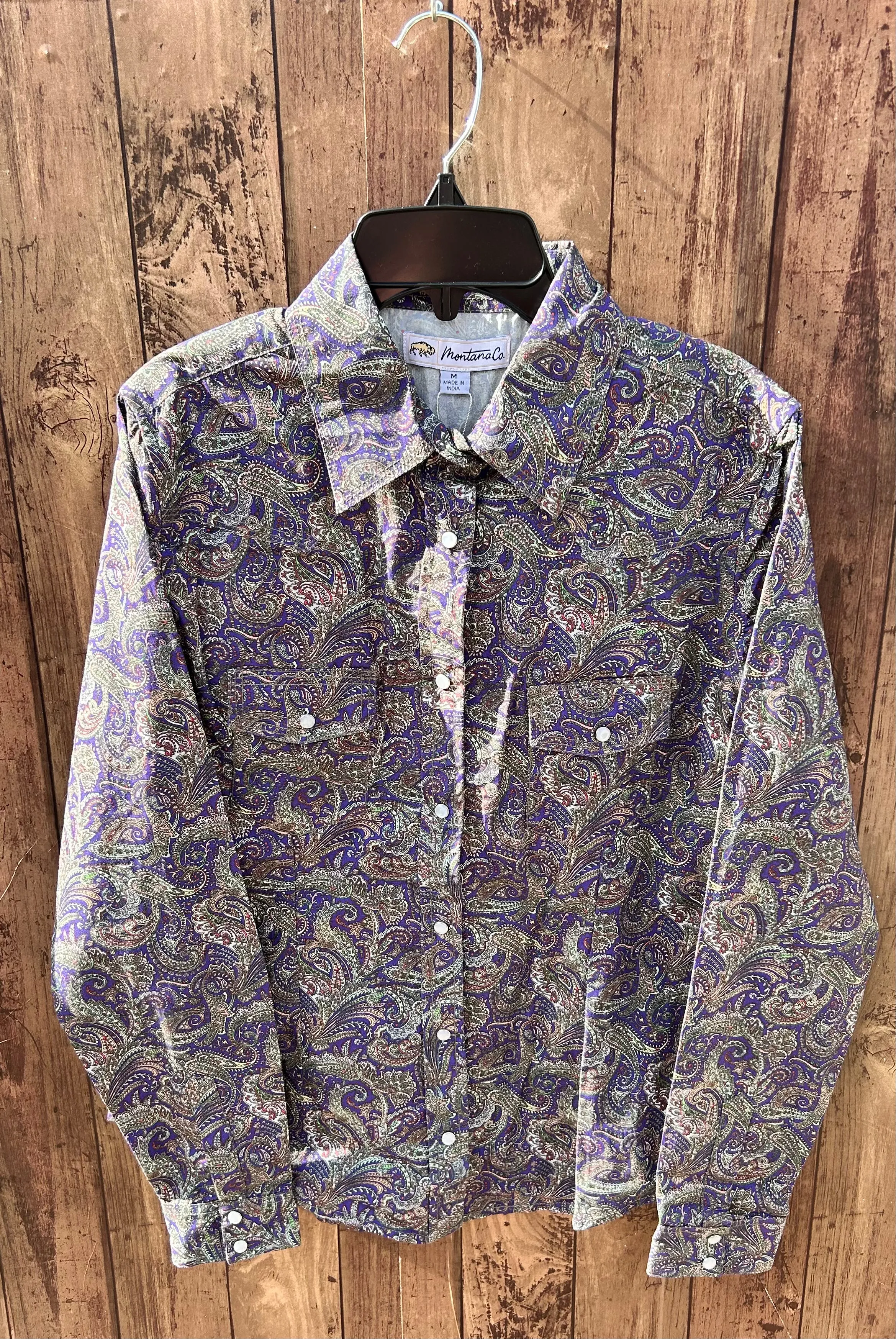 MontanaCo Ladies All Over Traditional Paisley Pattern Western Blouse L-1110
