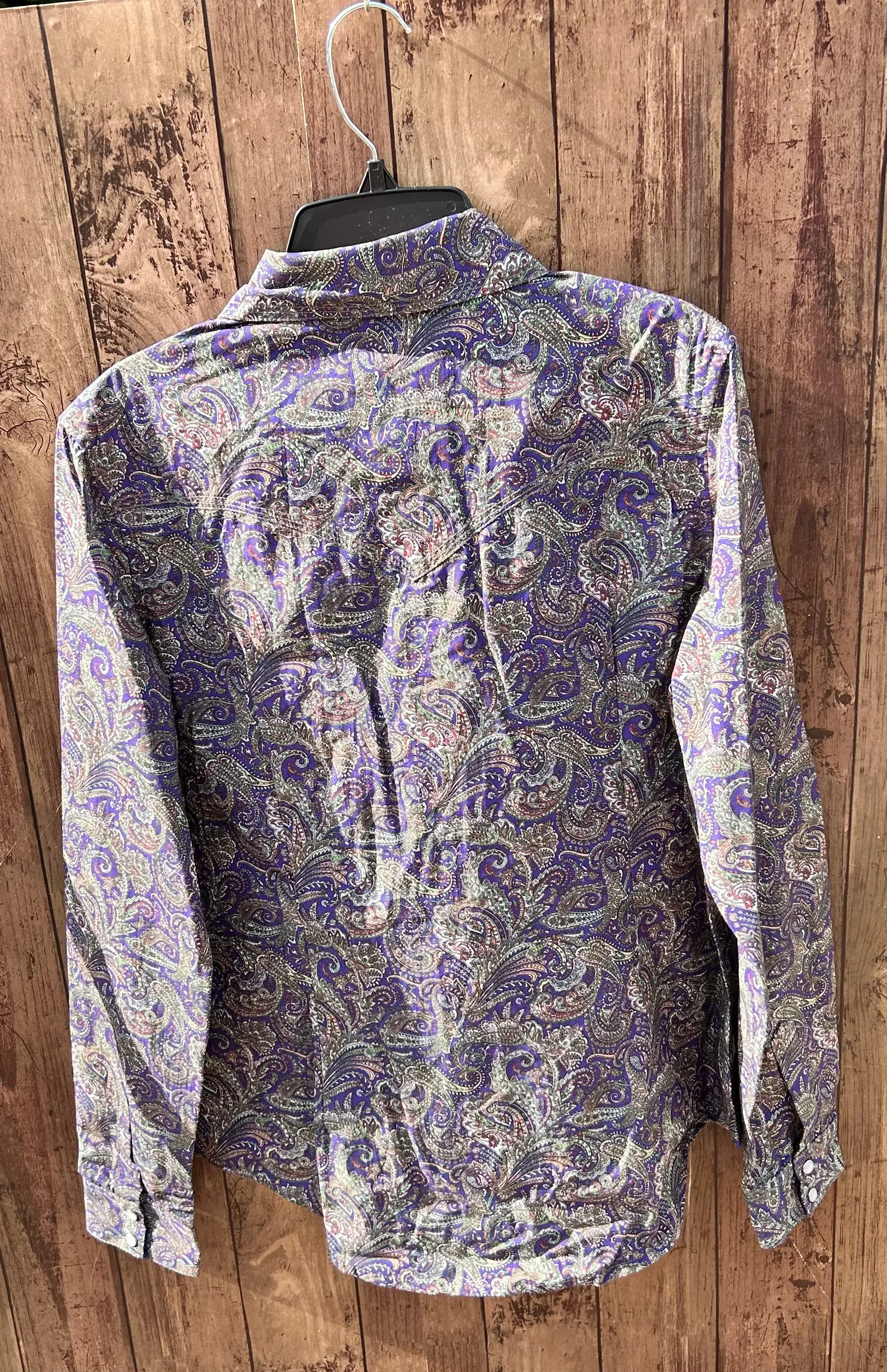 MontanaCo Ladies All Over Traditional Paisley Pattern Western Blouse L-1110