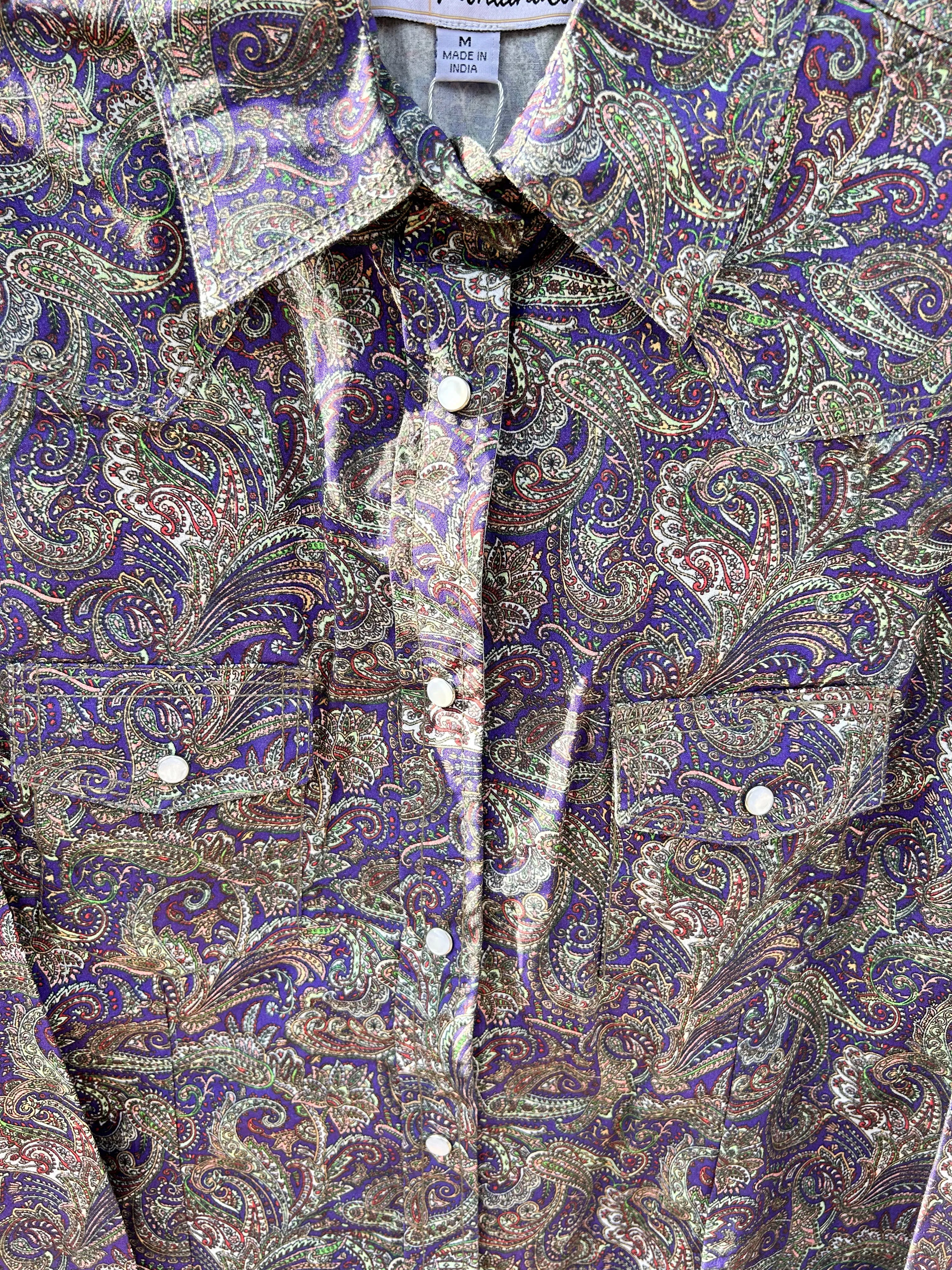MontanaCo Ladies All Over Traditional Paisley Pattern Western Blouse L-1110