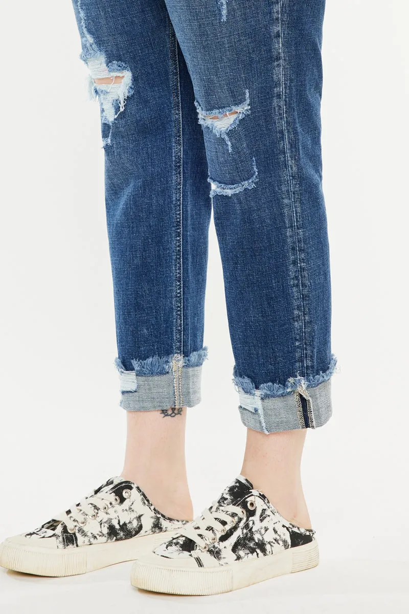 Nelly Mid Rise Boyfriend Jeans (Plus Size)