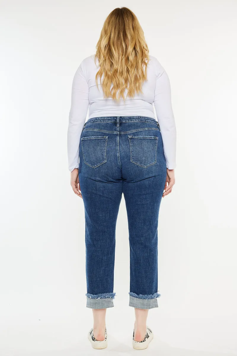 Nelly Mid Rise Boyfriend Jeans (Plus Size)