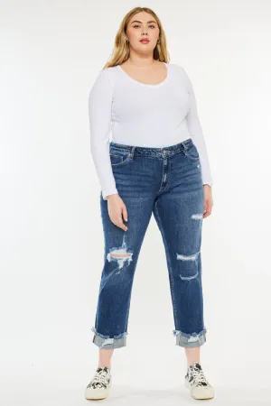 Nelly Mid Rise Boyfriend Jeans (Plus Size)