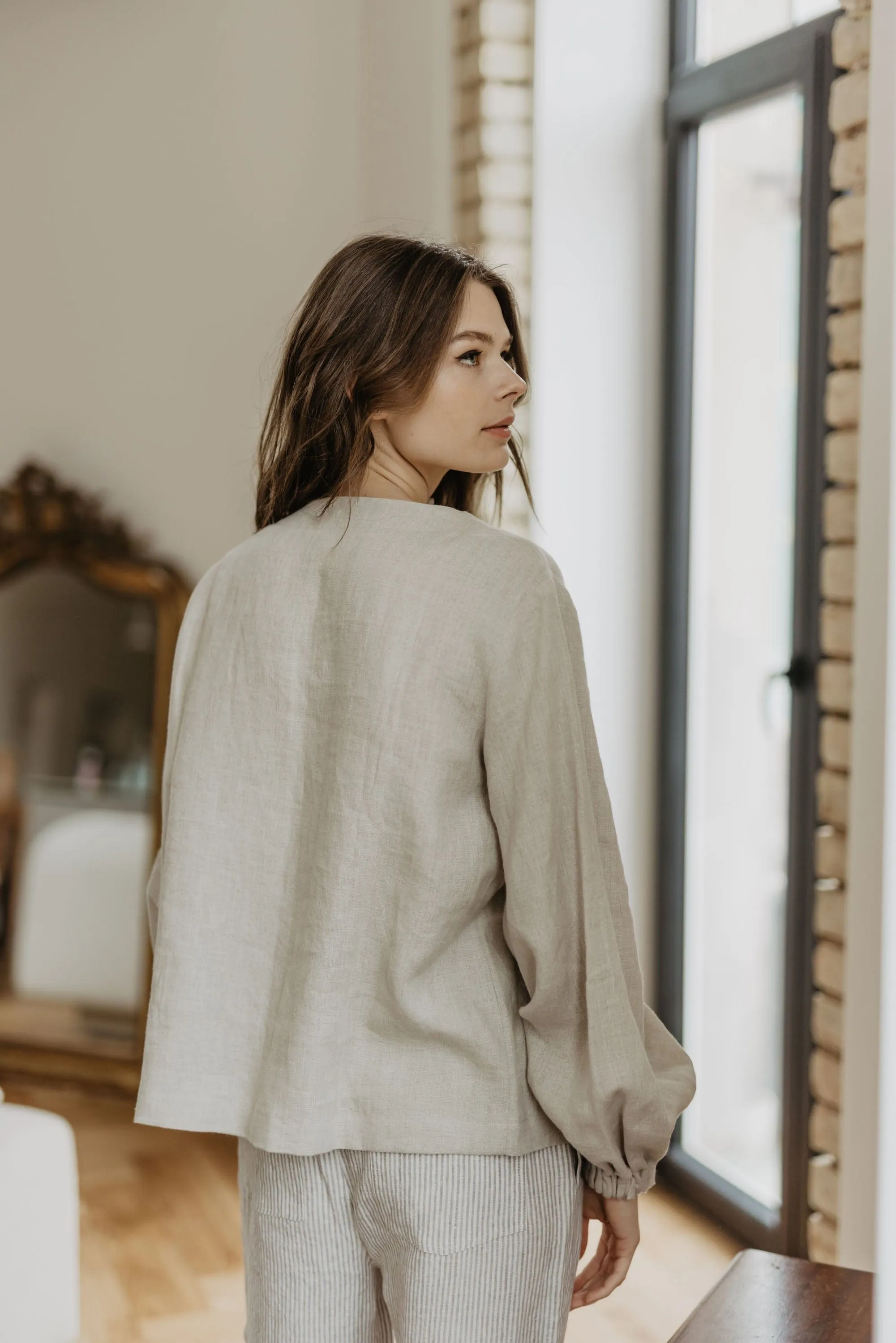 Nida Women's Linen Blouse | Multiple Colours